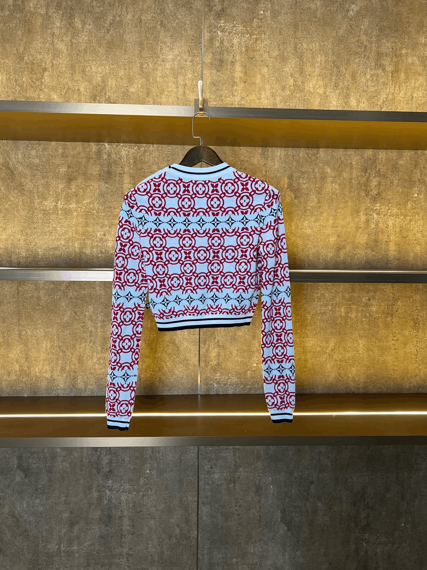 Louis Vuitton LV Full Print Long-Sleeve Knit Sweater Size XS / US 0-2 / IT 36-38 - 2 Thumbnail