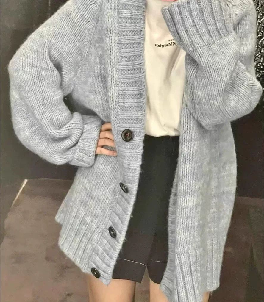 Maison Margiela Maison Margiela MM6 Blue Wool Cardigan Size XS / US 0-2 / IT 36-38 - 3 Thumbnail