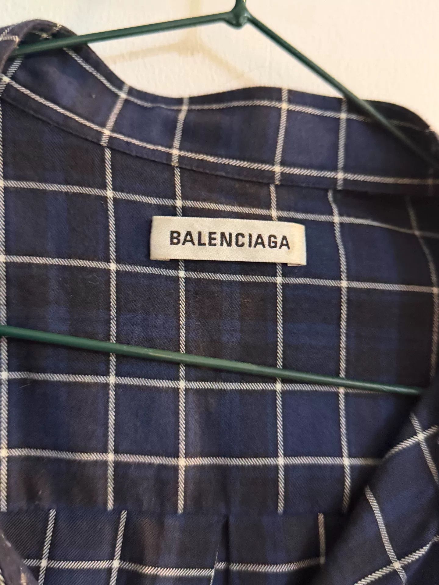 Balenciaga Balenciaga Back Logo Plaid Long-Sleeve Shirt Size XS / US 0-2 / IT 36-38 - 3 Thumbnail
