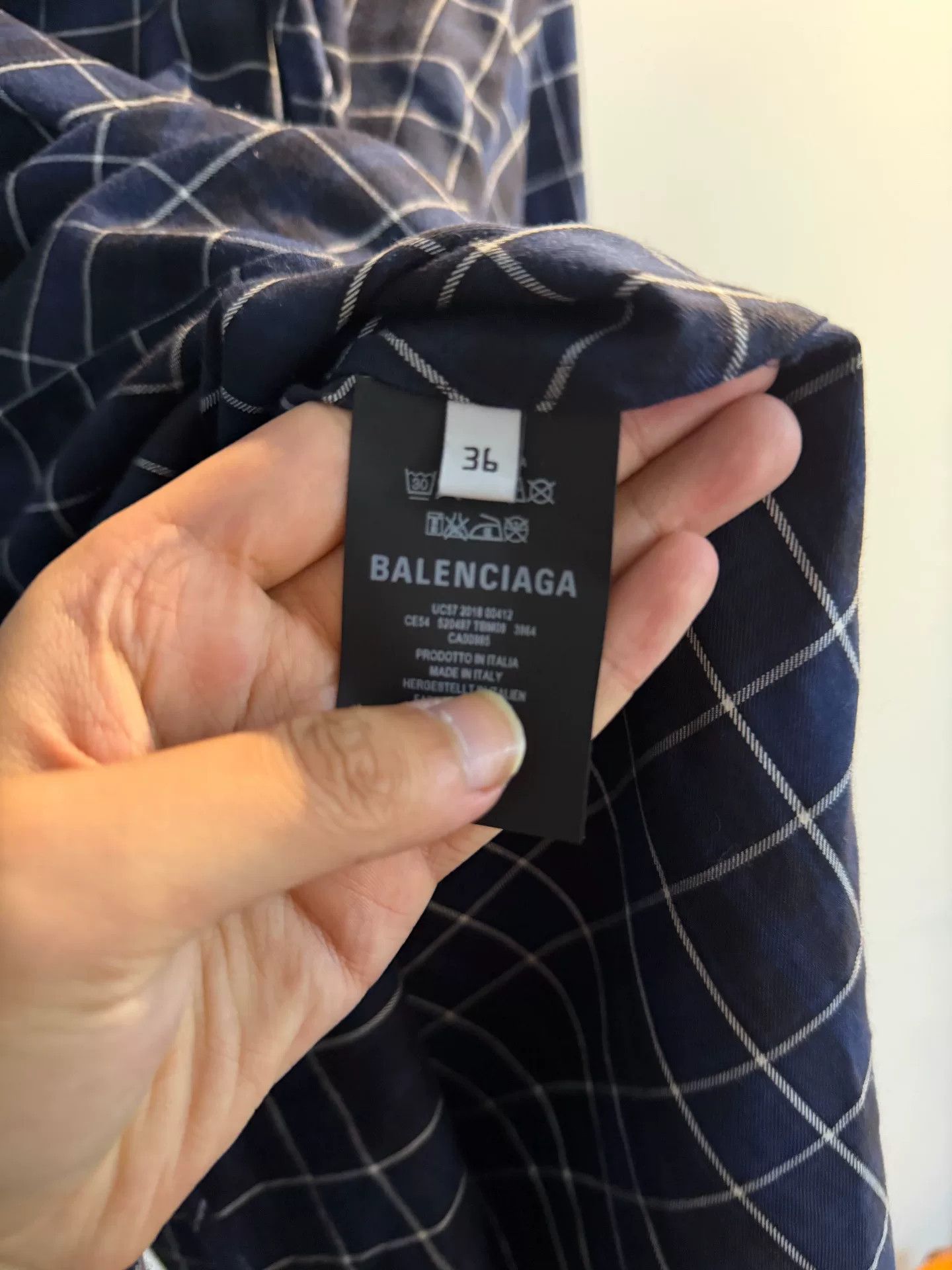 Balenciaga Balenciaga Back Logo Plaid Long-Sleeve Shirt Size XS / US 0-2 / IT 36-38 - 4 Thumbnail