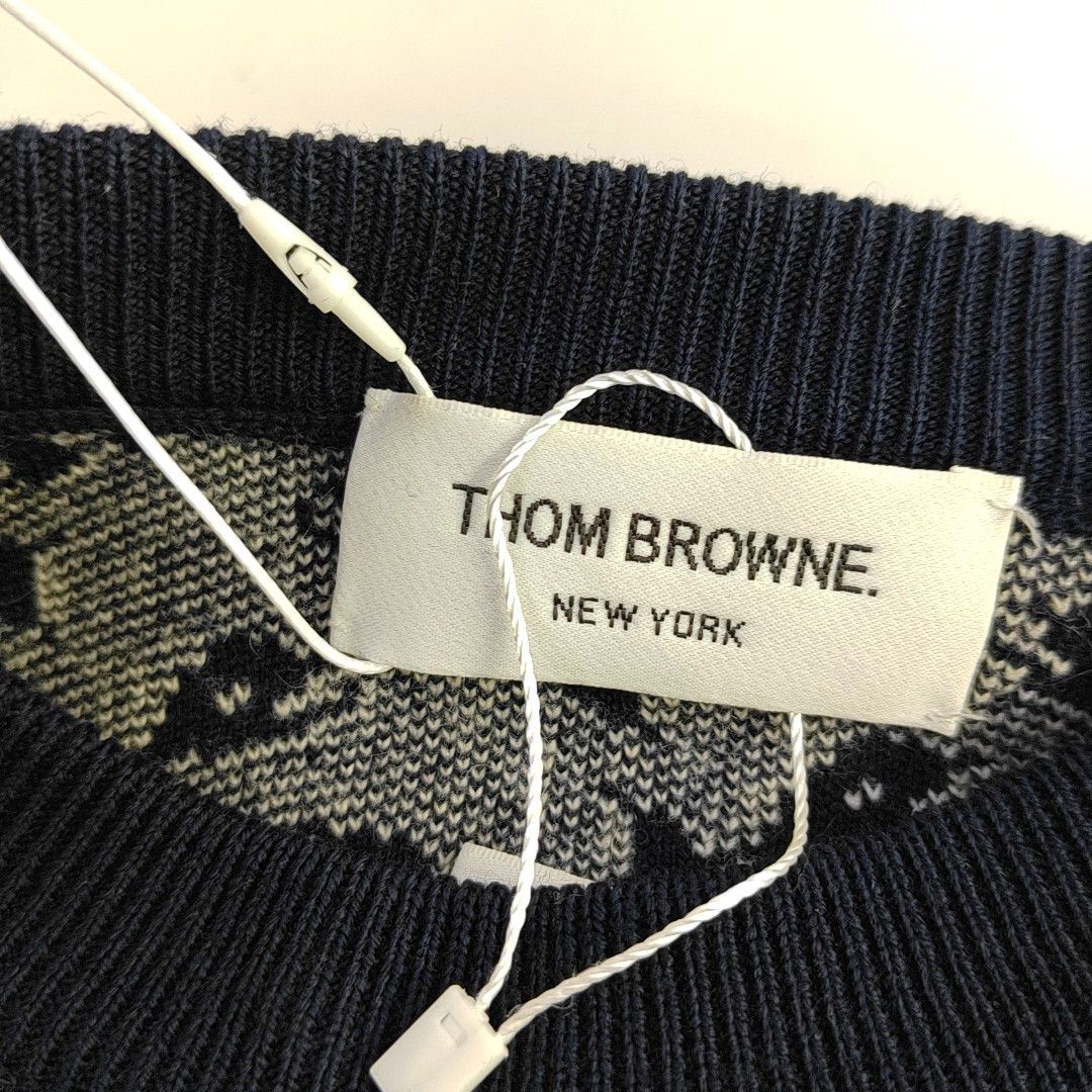 Thom Browne THOM BROWNE Whale Pattern Sweater Size L Size US L / EU 52-54 / 3 - 5 Thumbnail