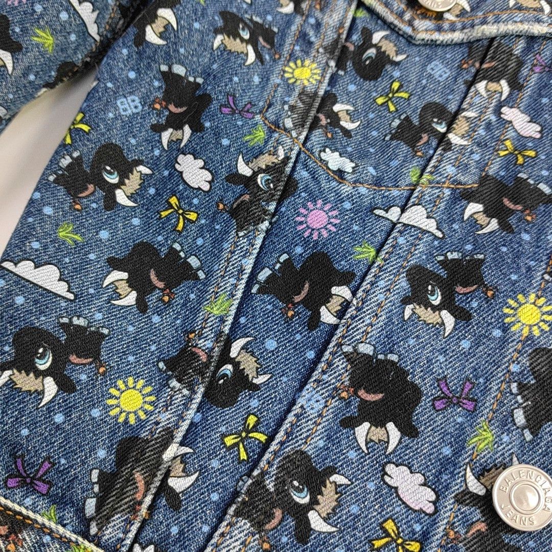 Balenciaga Balenciaga Cartoon Print Denim Jacket Size 34 Size XS / US 0-2 / IT 36-38 - 9 Thumbnail