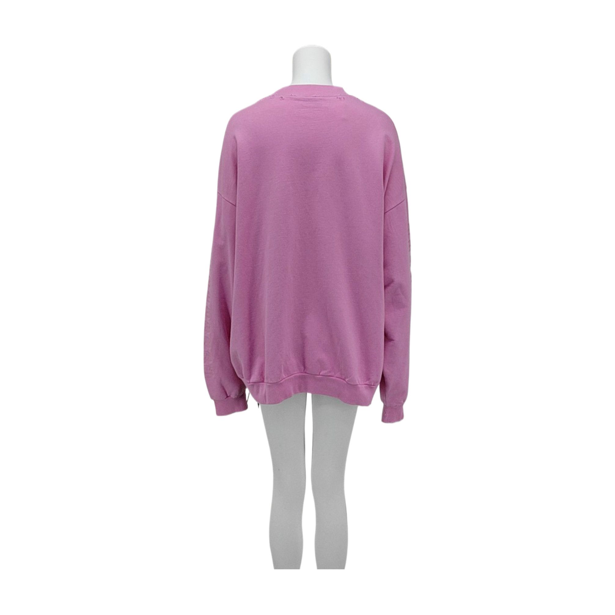 Balenciaga BALENCIAGA Pink Logo Cotton Sweatshirt Size M / US 6-8 / IT 42-44 - 2 Thumbnail