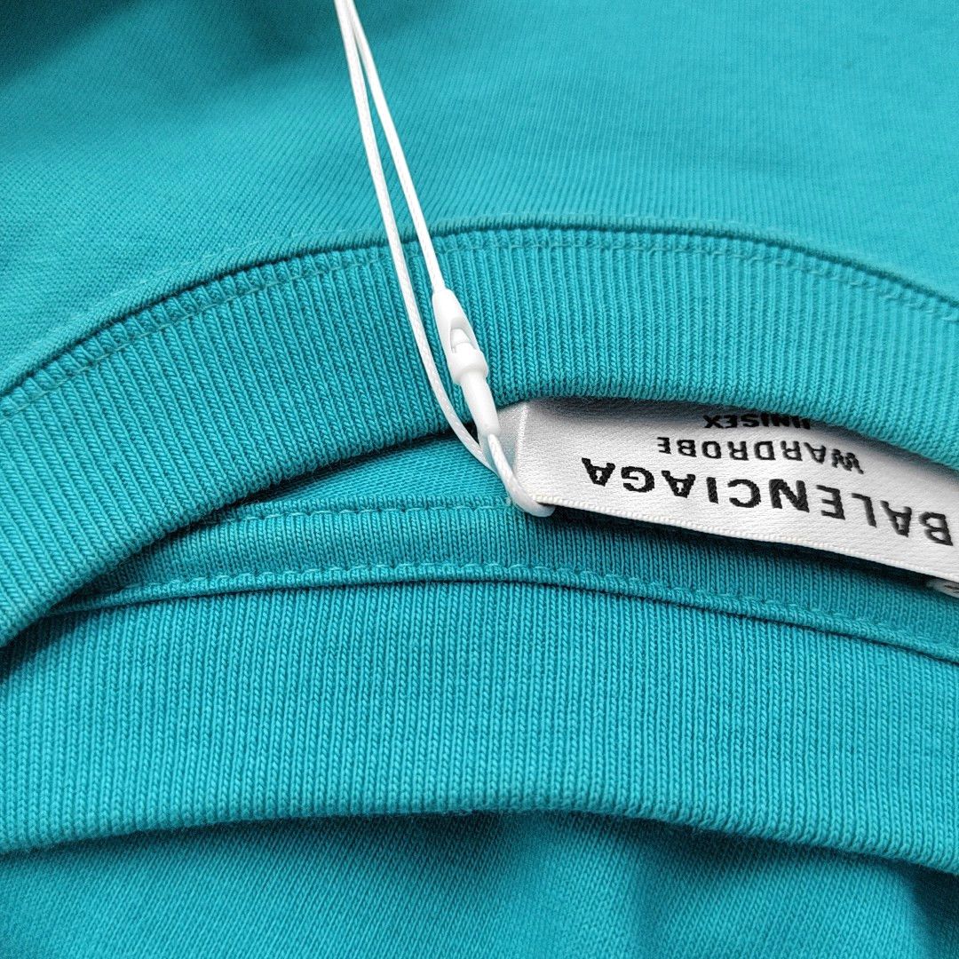 Balenciaga Balenciaga Logo Teal T-Shirt Size L Size US L / EU 52-54 / 3 - 6 Thumbnail