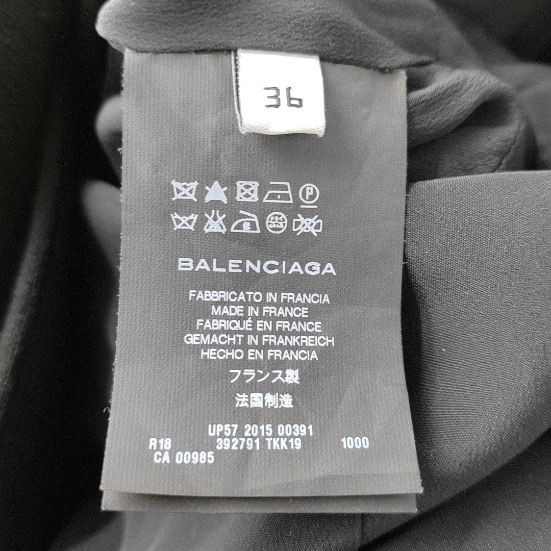 Balenciaga Balenciaga Black Wool Button Detail Mini Dress Size 36 Size XS / US 0-2 / IT 36-38 - 4 Thumbnail