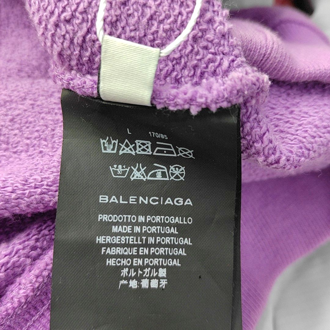 Balenciaga Balenciaga Purple Cotton Hoodie Size L Size L / US 10 / IT 46 - 4 Thumbnail