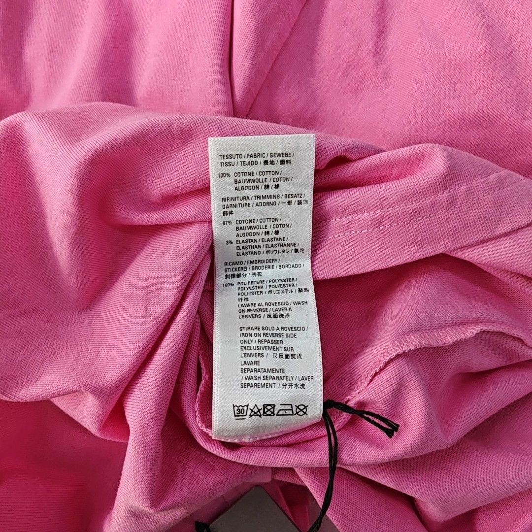 Balenciaga Balenciaga Pink Cotton Logo T-Shirt XXS Size XXS / US 00 / IT 34 - 3 Thumbnail