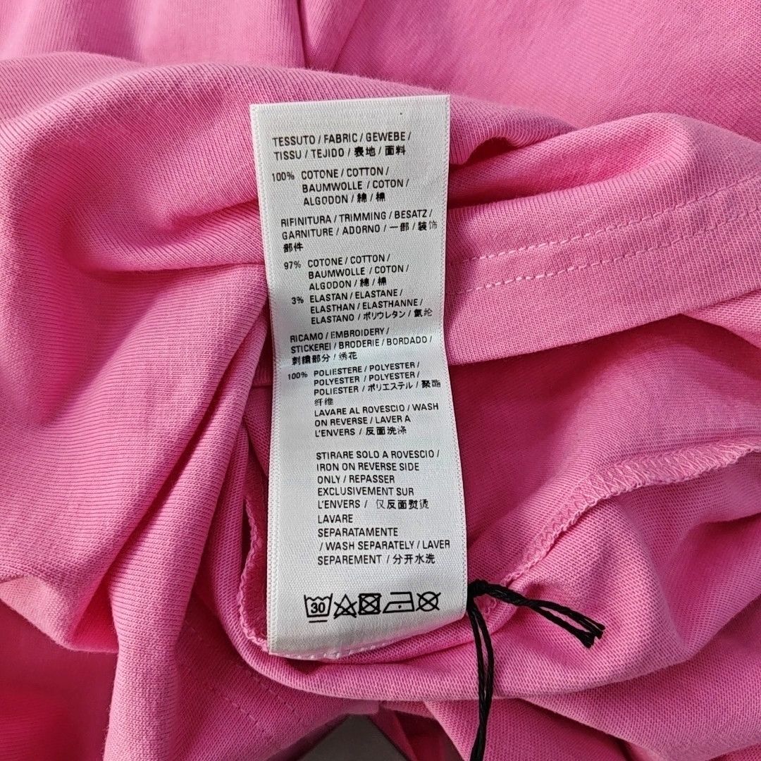 Balenciaga Balenciaga Pink Cotton Logo T-Shirt XXS Size XXS / US 00 / IT 34 - 4 Thumbnail