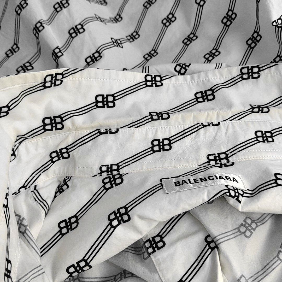 Balenciaga Balenciaga BB Monogram Button Up Shirt Size 34 Size XXS / US 00 / IT 34 - 6 Thumbnail
