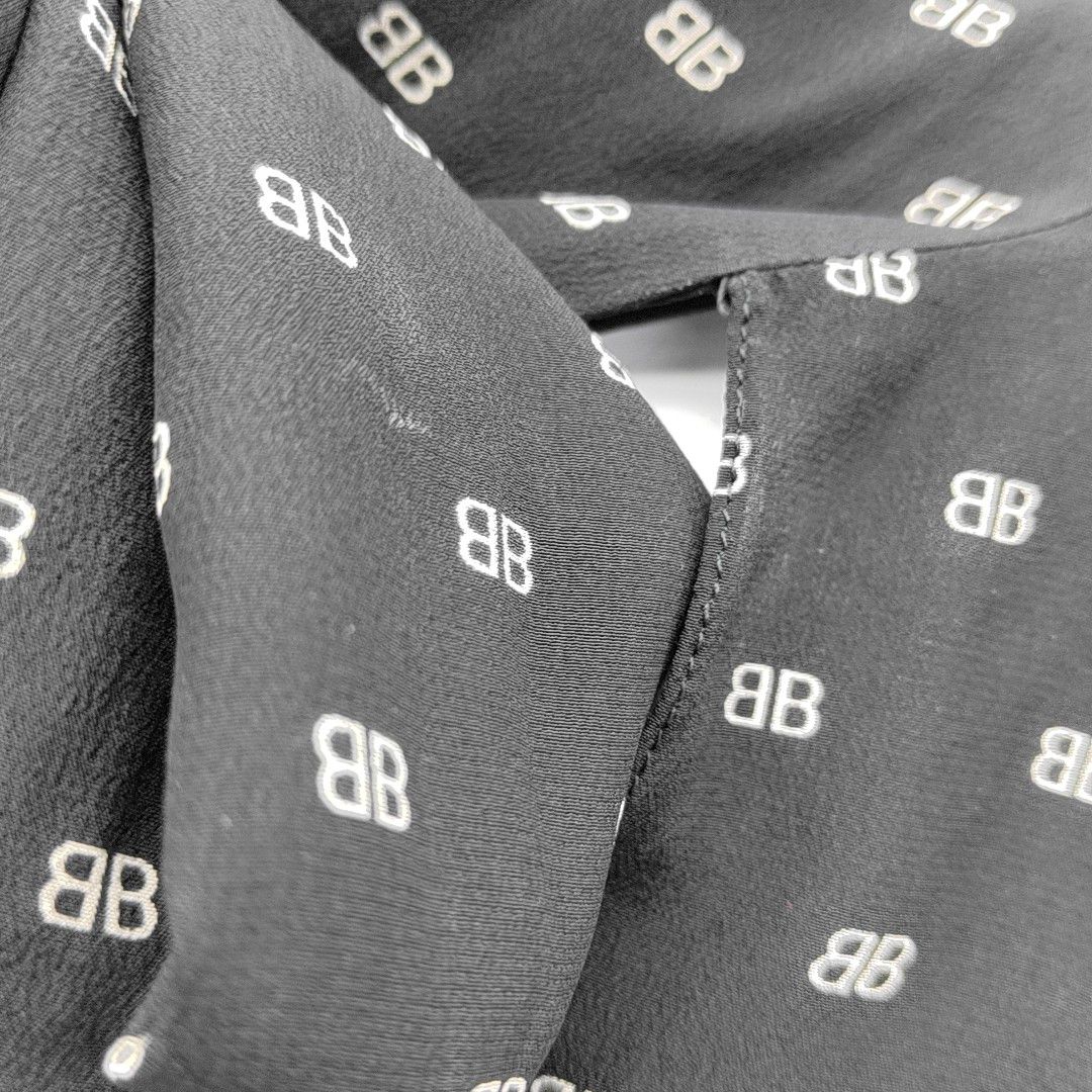 Balenciaga Balenciaga Monogram Silk Tie Neck Blouse Size 36 Size XS / US 0-2 / IT 36-38 - 5 Thumbnail