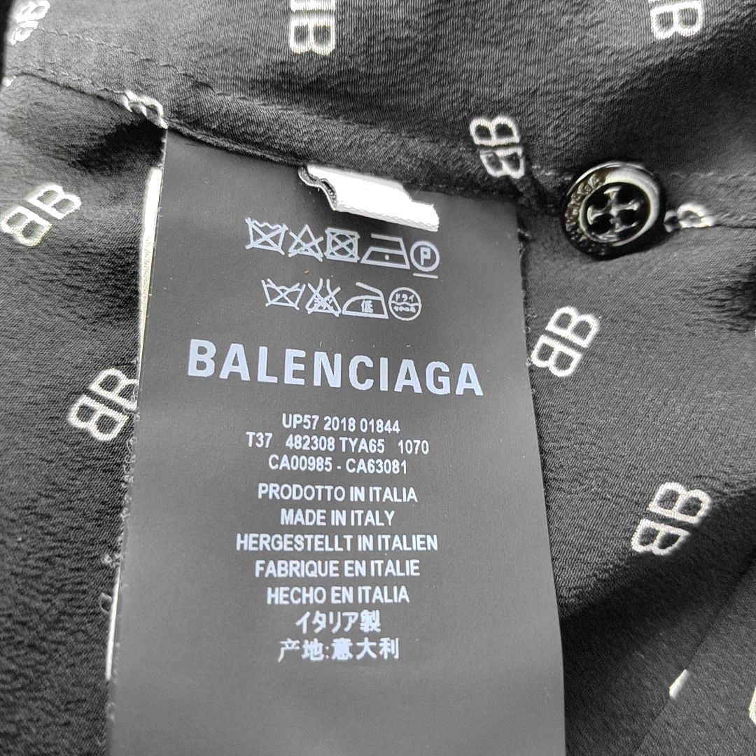 Balenciaga Balenciaga Monogram Silk Tie Neck Blouse Size 36 Size XS / US 0-2 / IT 36-38 - 4 Thumbnail