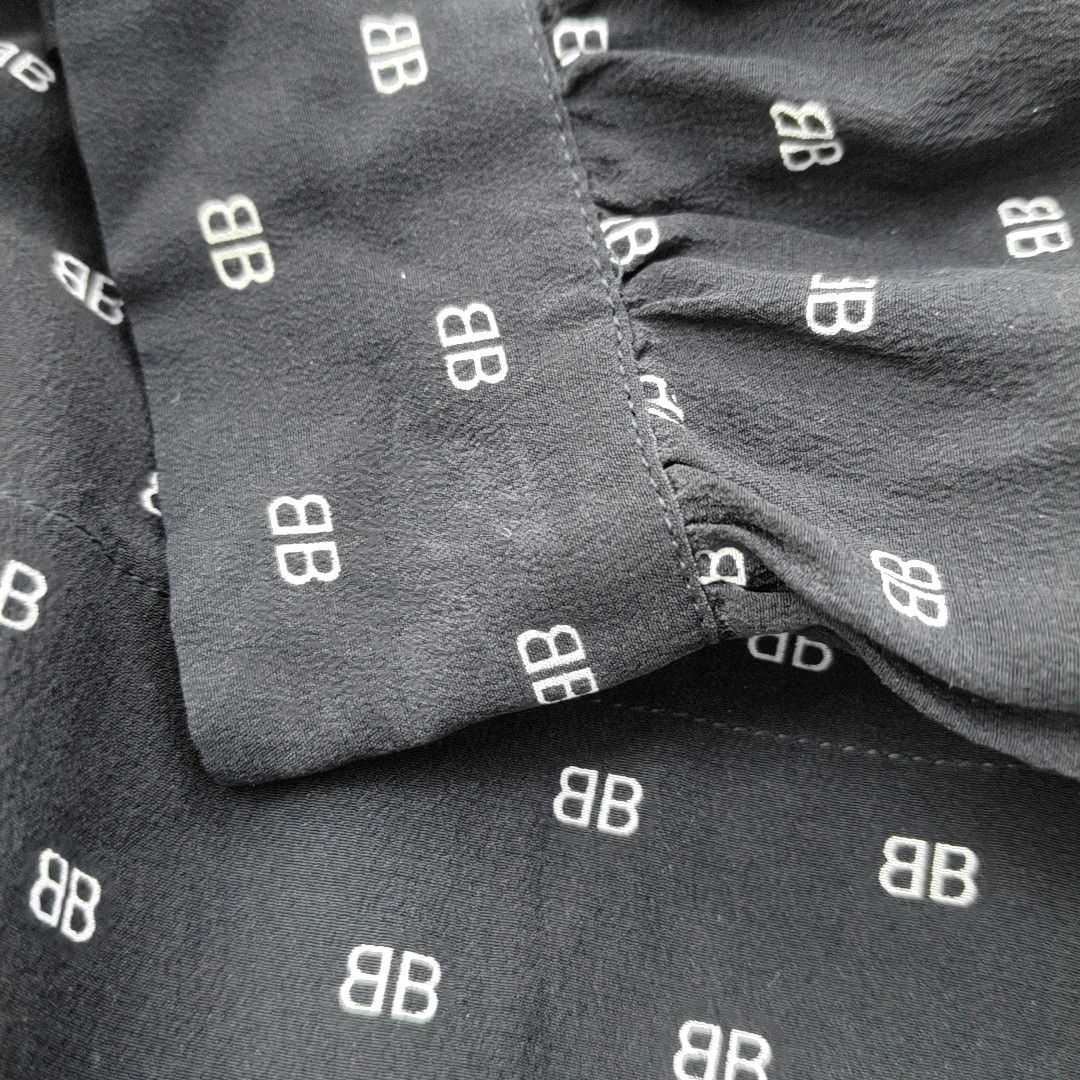 Balenciaga Balenciaga Monogram Silk Tie Neck Blouse Size 36 Size XS / US 0-2 / IT 36-38 - 6 Thumbnail