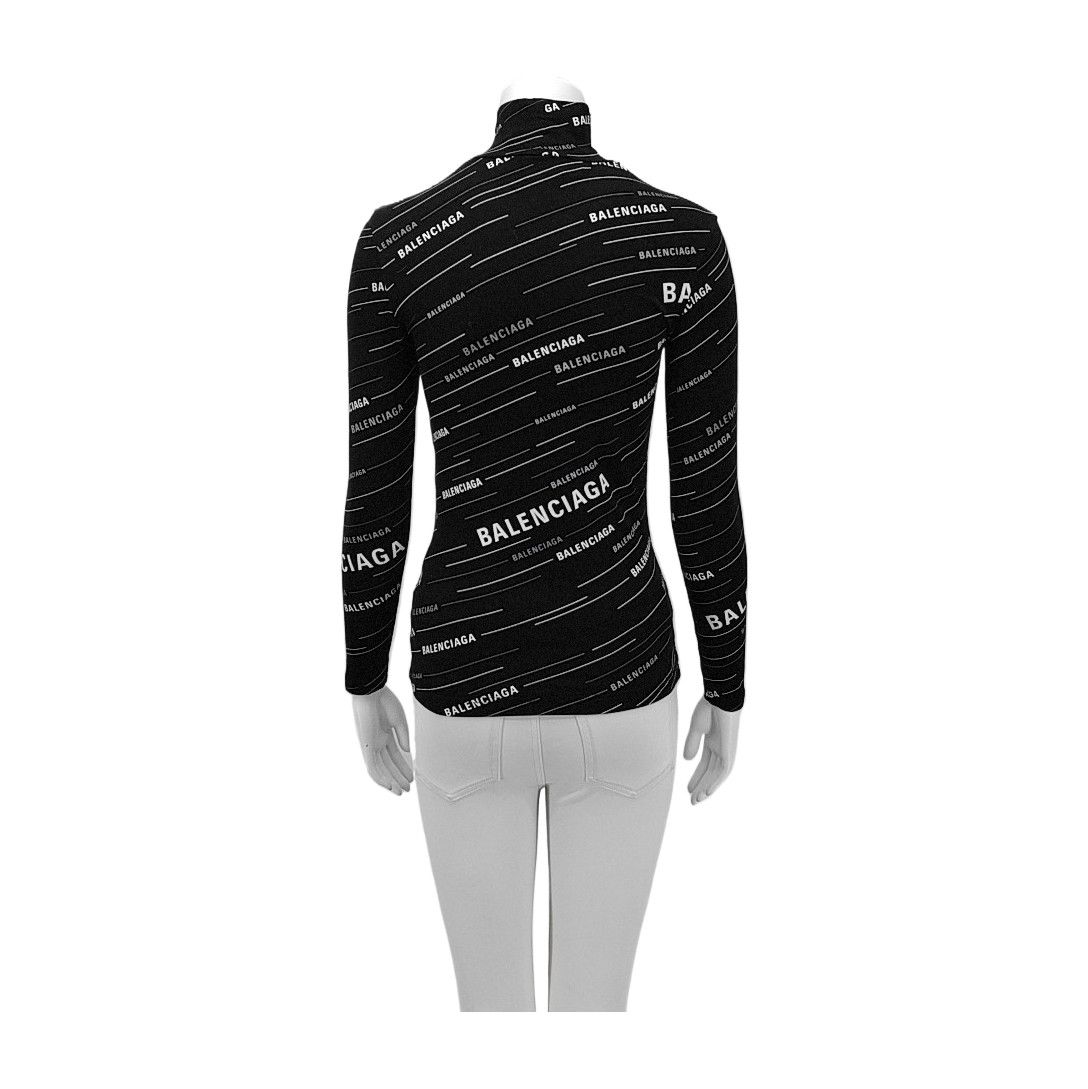 Balenciaga Balenciaga Allover Logo Long Sleeve Top Size S Size S / US 4 / IT 40 - 2 Thumbnail