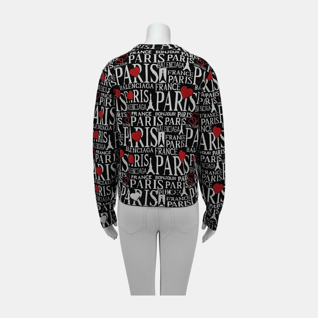 Balenciaga Balenciaga Paris Print Sweater Size XS Size XS / US 0-2 / IT 36-38 - 2 Thumbnail