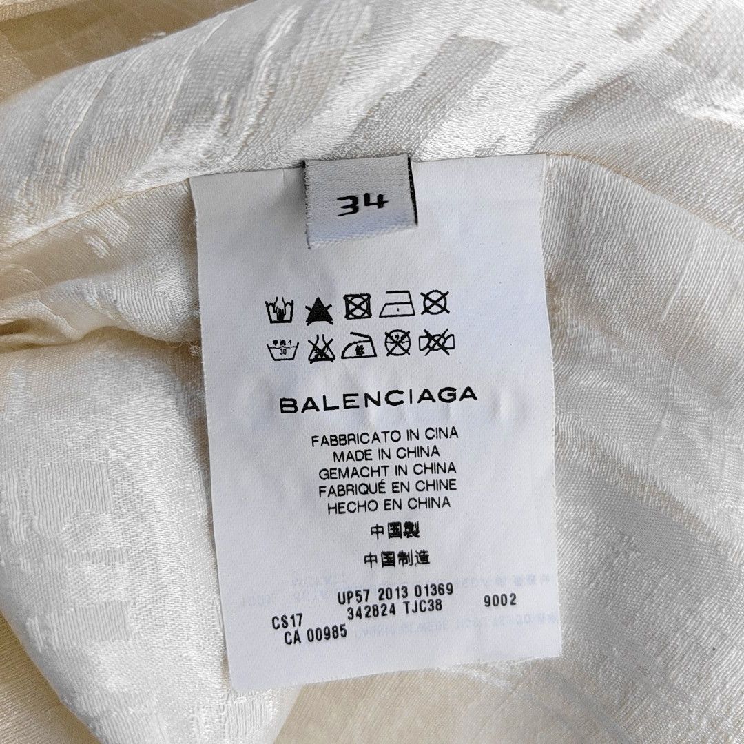 Balenciaga Balenciaga Silk Check Short Sleeve Top Size 34 Size XXS / US 00 / IT 34 - 4 Thumbnail