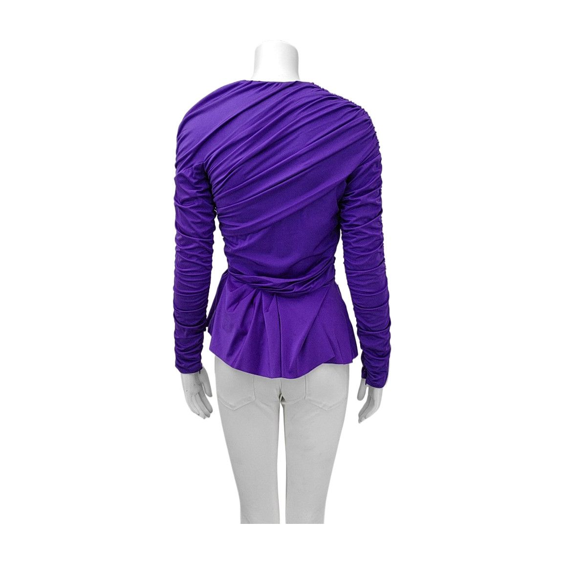 Balenciaga BALENCIAGA Purple Ruched Long Sleeve Top Size 38 Size S / US 4 / IT 40 - 2 Thumbnail
