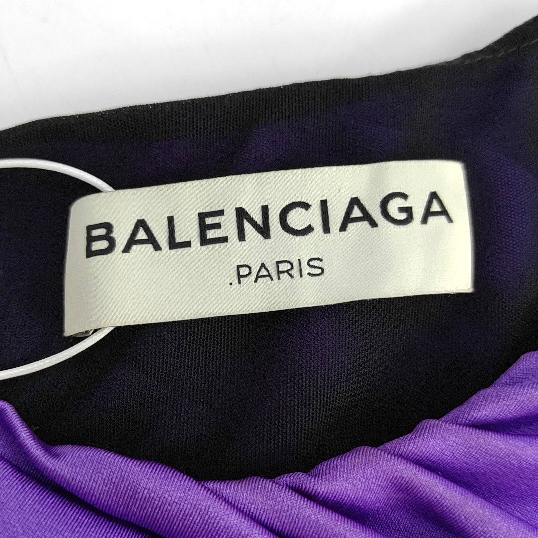 Balenciaga BALENCIAGA Purple Ruched Long Sleeve Top Size 38 Size S / US 4 / IT 40 - 6 Thumbnail