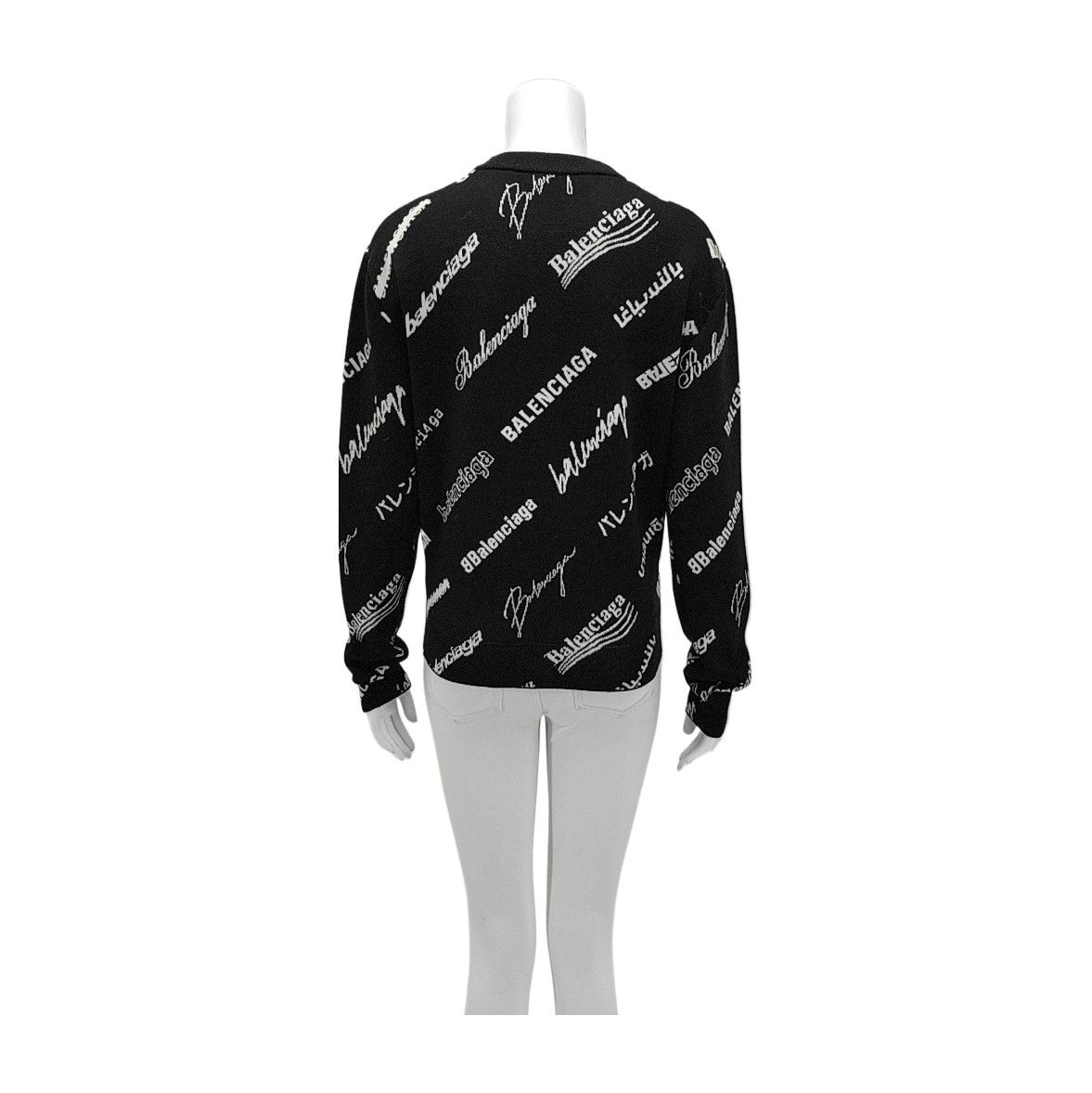 Balenciaga Balenciaga All-Over Logo Knit Sweater XS Size XS / US 0-2 / IT 36-38 - 2 Thumbnail