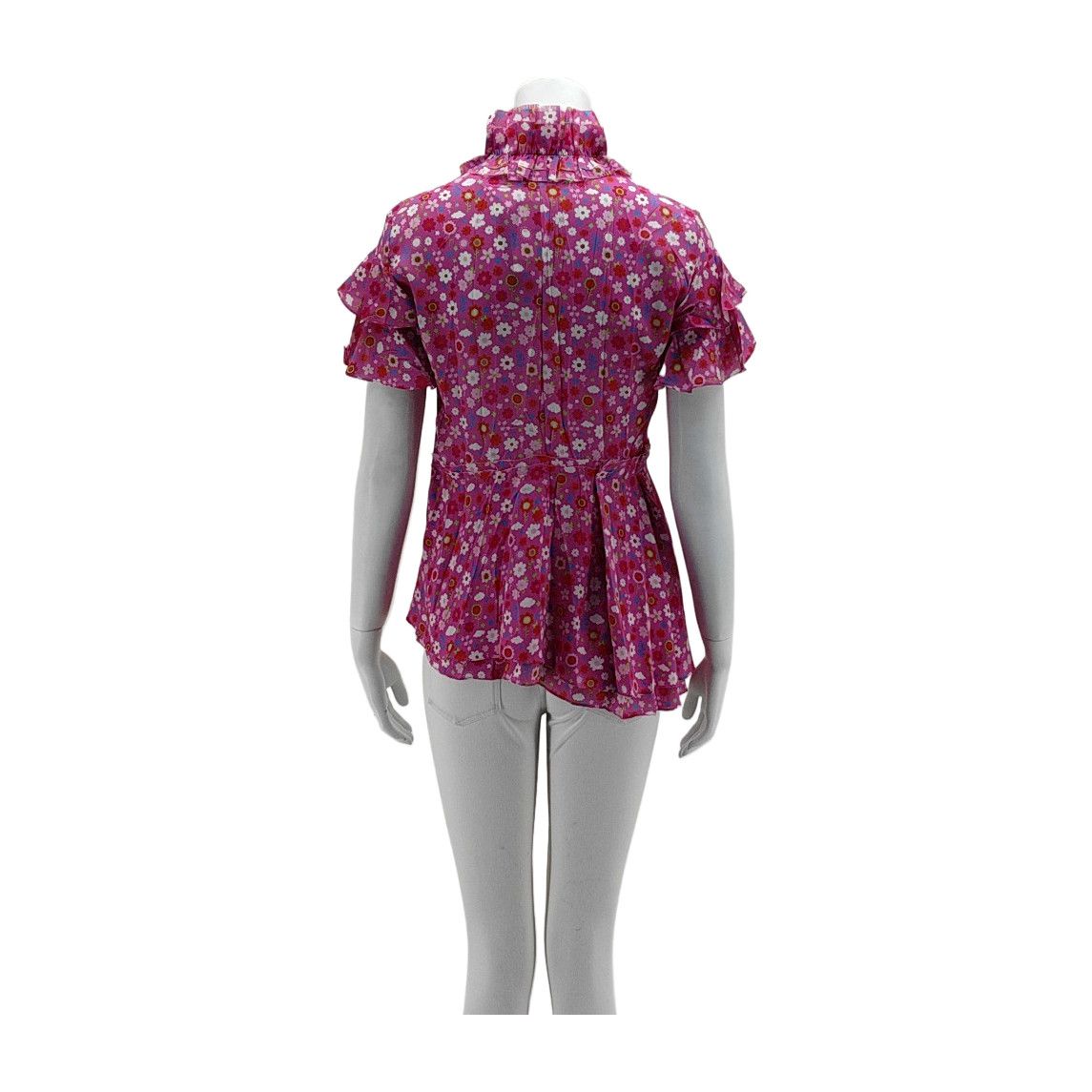 Balenciaga Balenciaga Floral Print Tie-Neck Blouse Size 36 Size XS / US 0-2 / IT 36-38 - 2 Thumbnail
