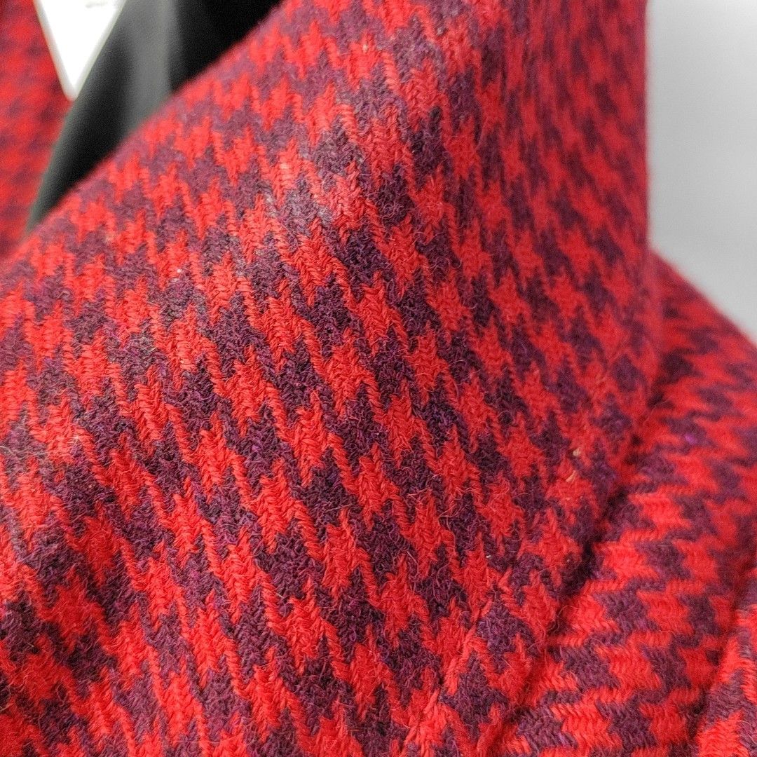 Balenciaga Balenciaga Red Houndstooth Wool Coat Size 38 Size XS / US 0-2 / IT 36-38 - 5 Thumbnail