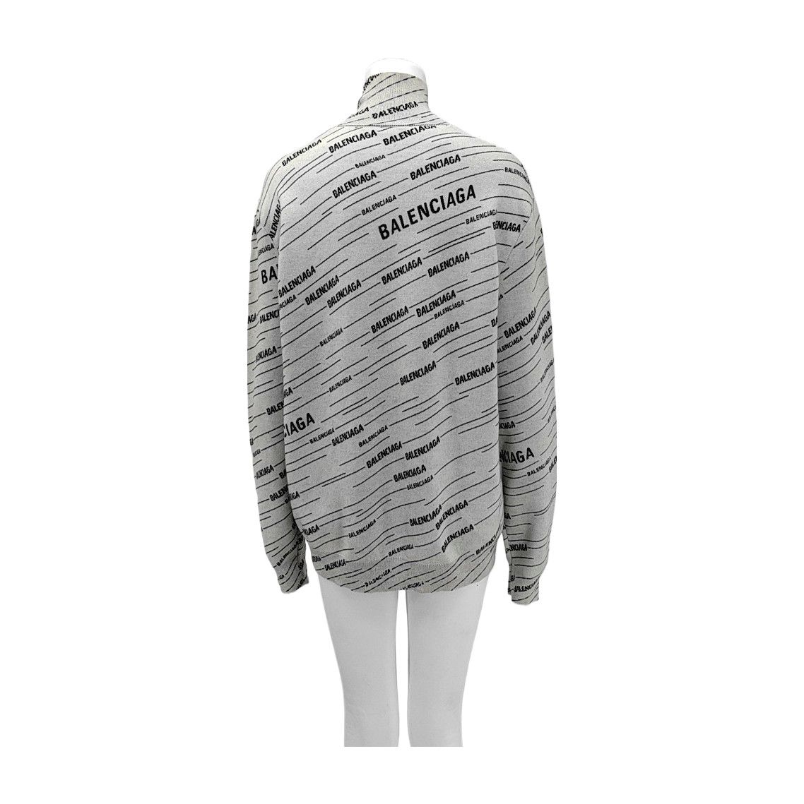 Balenciaga Balenciaga All Over Logo Wool Sweater Size M Size M / US 6-8 / IT 42-44 - 2 Thumbnail