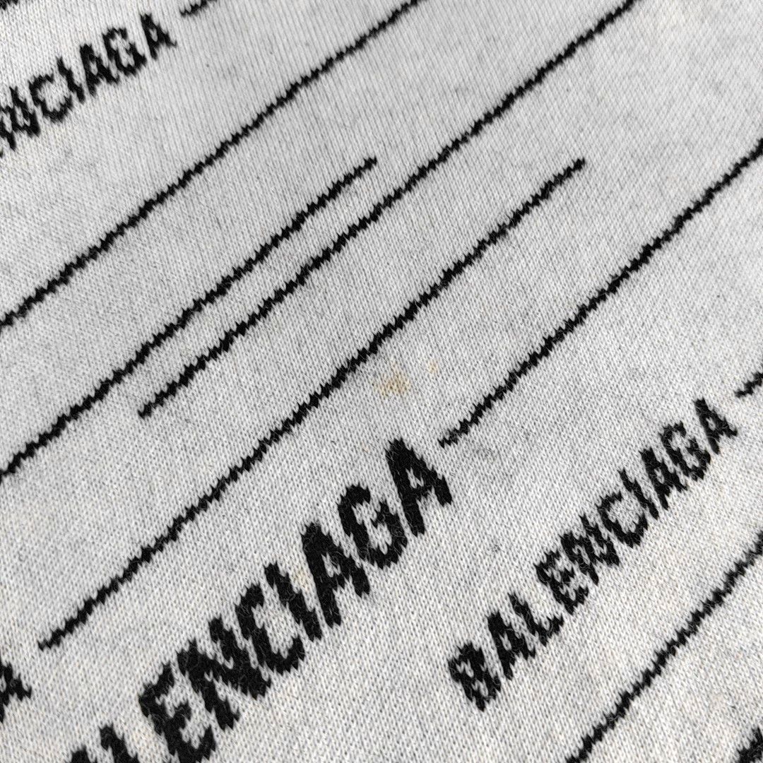 Balenciaga Balenciaga All Over Logo Wool Sweater Size M Size M / US 6-8 / IT 42-44 - 5 Thumbnail