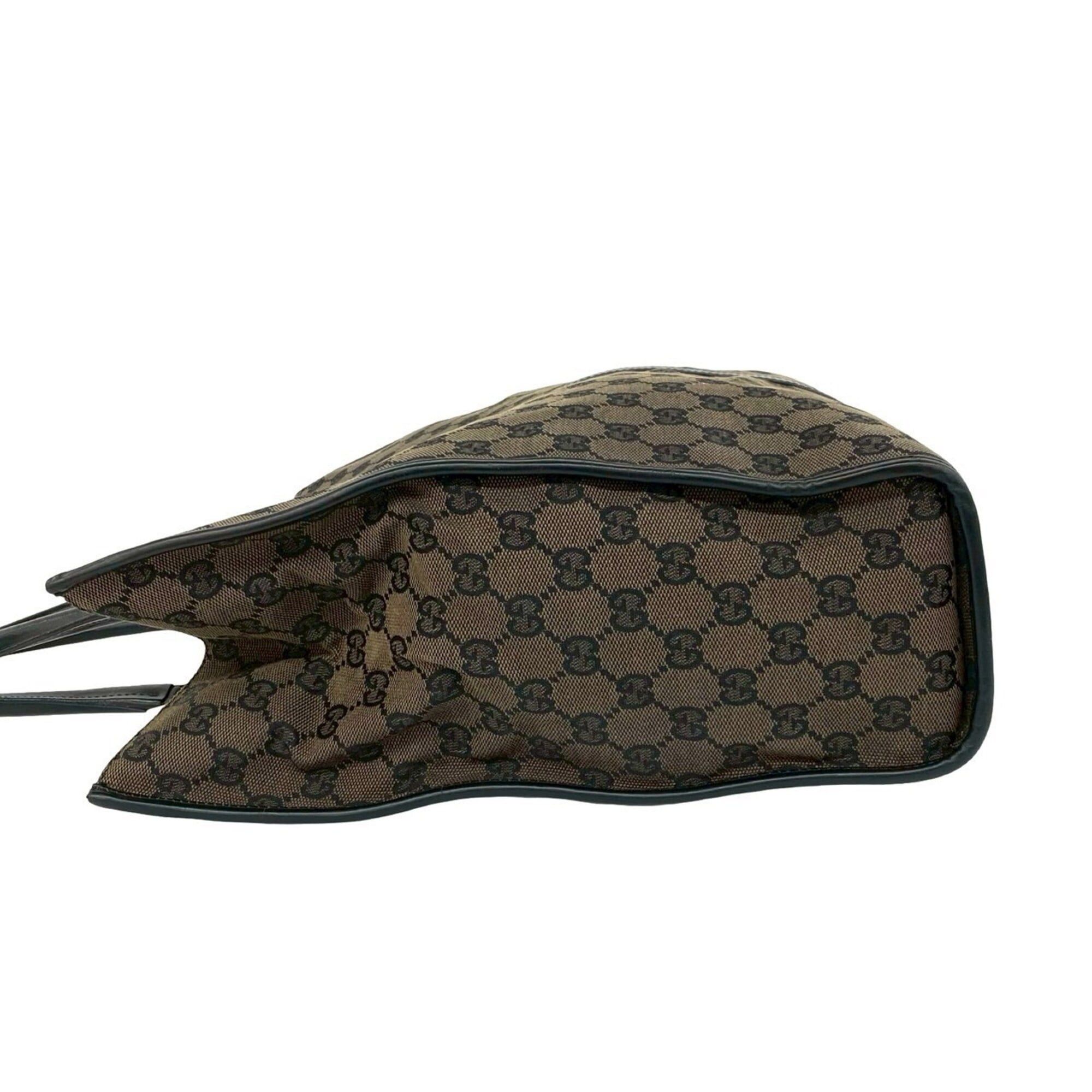Gucci GUCCI Jackie Leather Handbag/Business Bag/Boston Bag with GG Logo and Genuine Leather/Canvas - Brown (92561) Size ONE SIZE - 5 Thumbnail