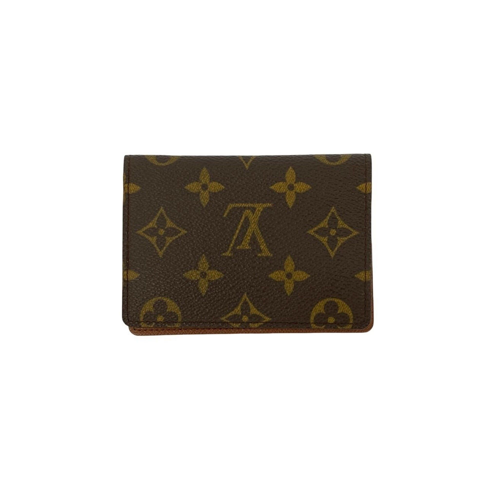Louis Vuitton LOUIS VUITTON Vintage Porte II Cartes Vertical Monogram Leather Pass Case Brown 77378 Size ONE SIZE - 2 Thumbnail