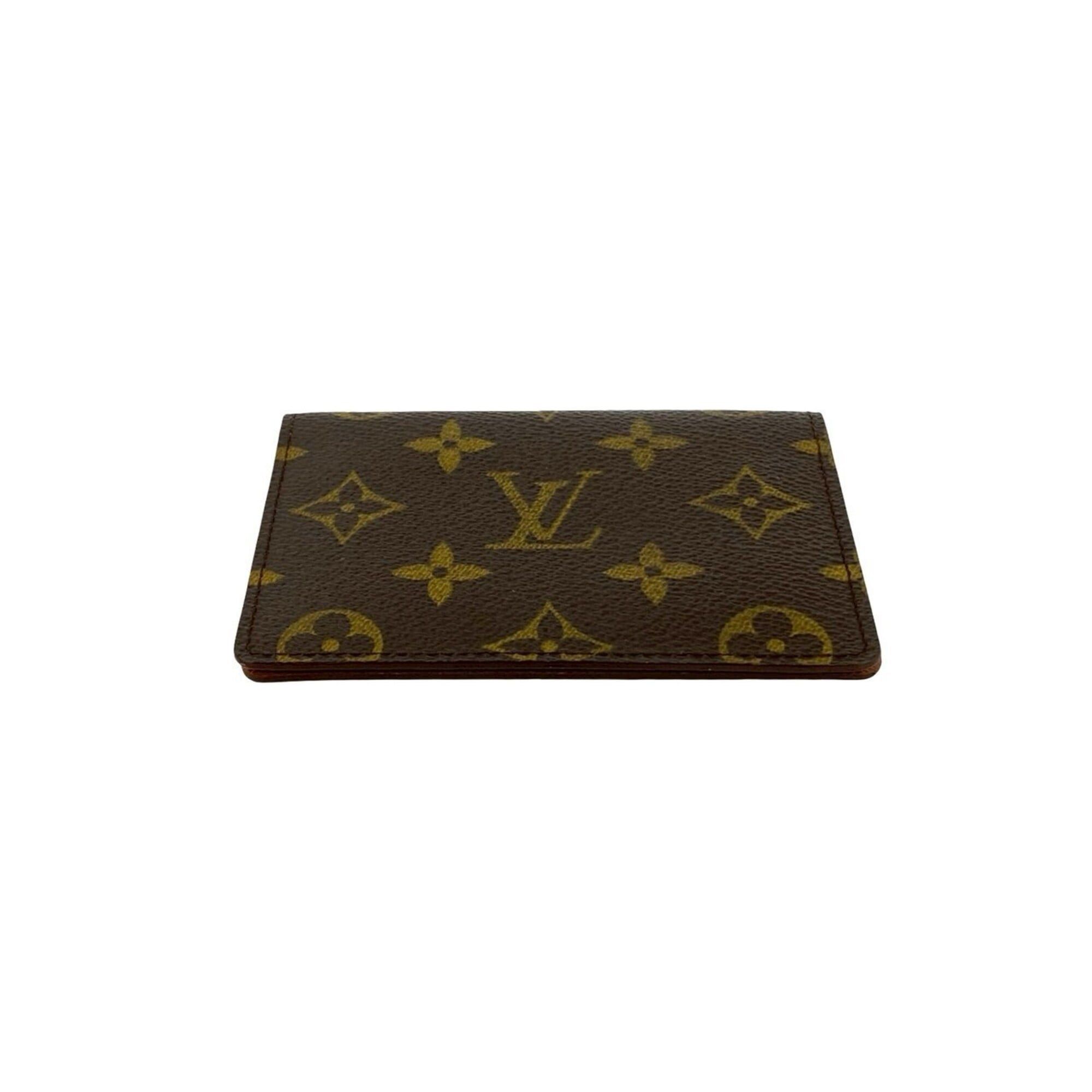 Louis Vuitton LOUIS VUITTON Vintage Porte II Cartes Vertical Monogram Leather Pass Case Brown 77378 Size ONE SIZE - 6 Thumbnail