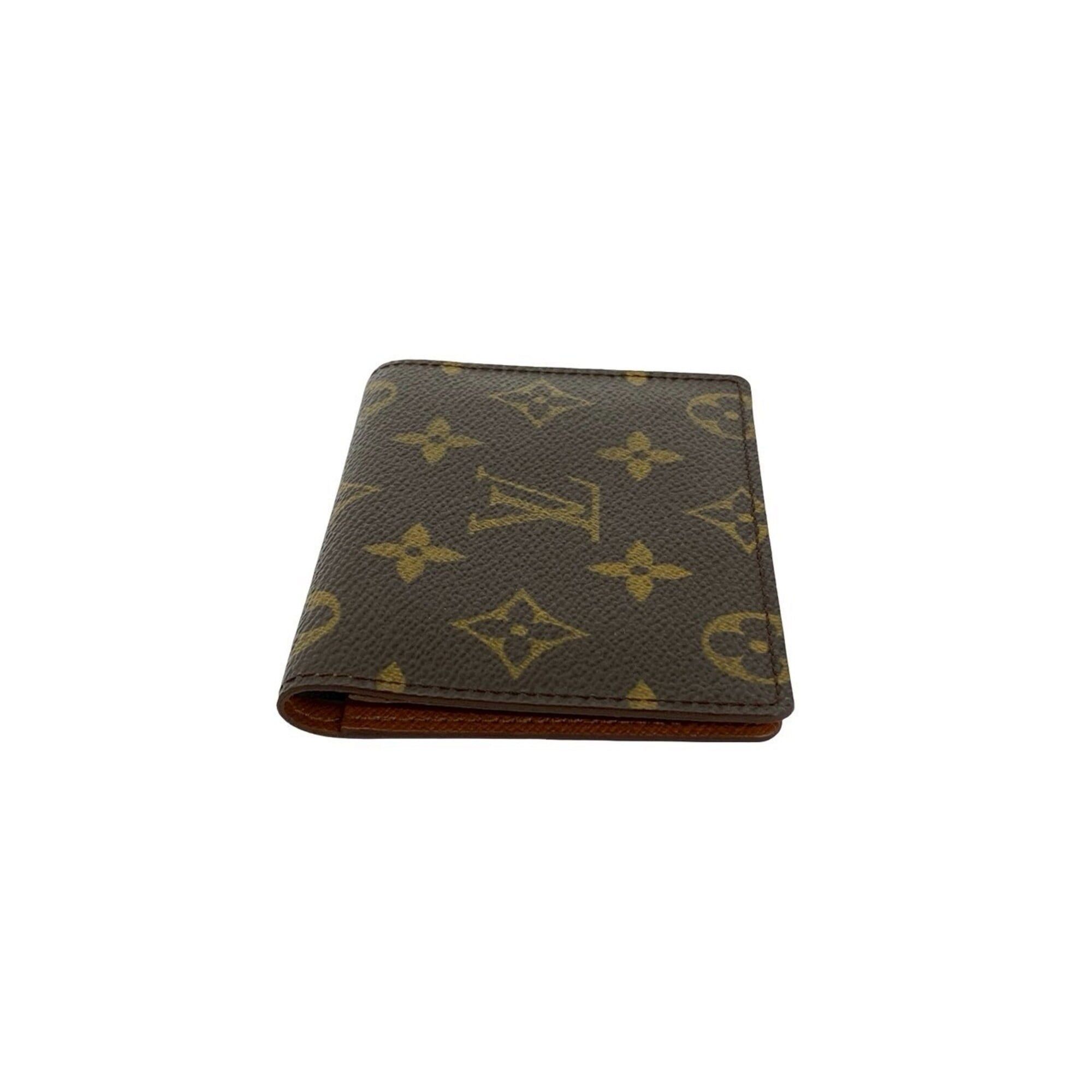 Louis Vuitton LOUIS VUITTON Vintage Porte II Cartes Vertical Monogram Leather Pass Case Brown 77378 Size ONE SIZE - 4 Thumbnail