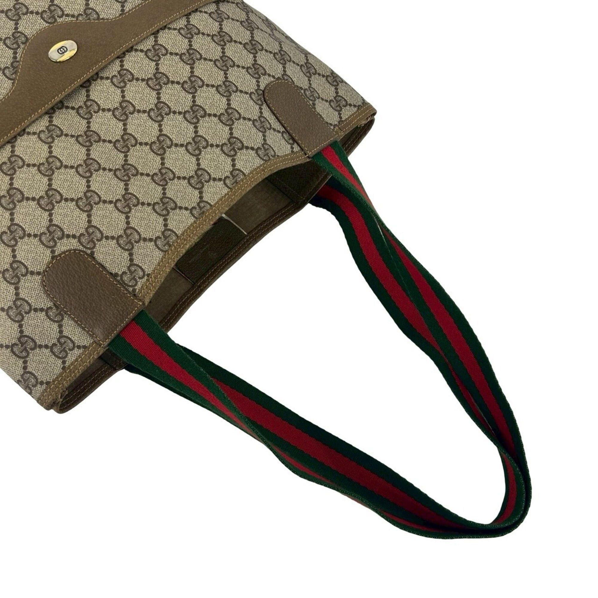 Gucci GUCCI (Old Gucci) Vintage Sherry Line GG Logo Hardware Leather Tote Bag Handbag Brown 19919 Size ONE SIZE - 4 Thumbnail