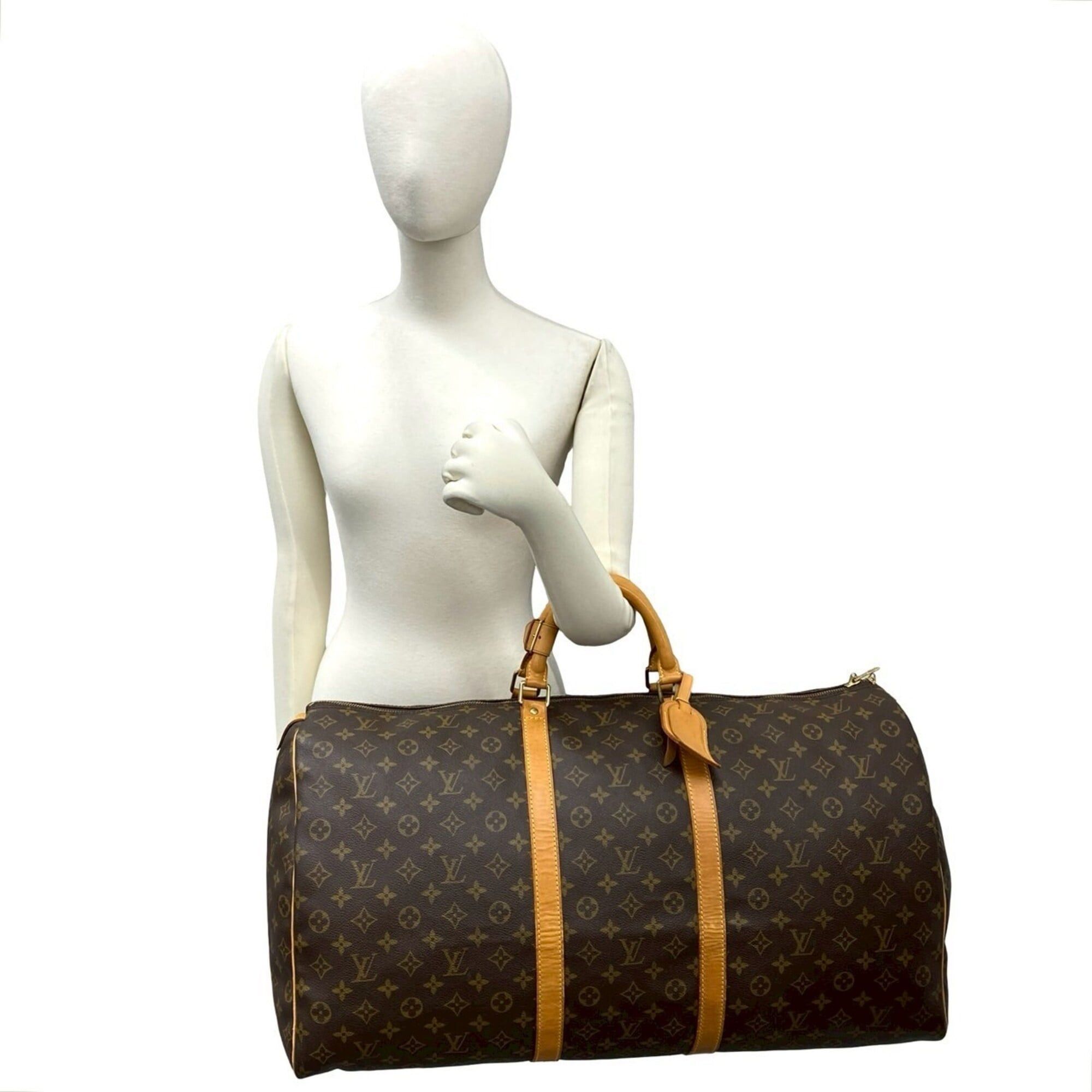 Louis Vuitton LOUIS VUITTON Vintage Keepall 60 Monogram Leather Boston Bag Travel Brown 93574 Size ONE SIZE - 2 Thumbnail