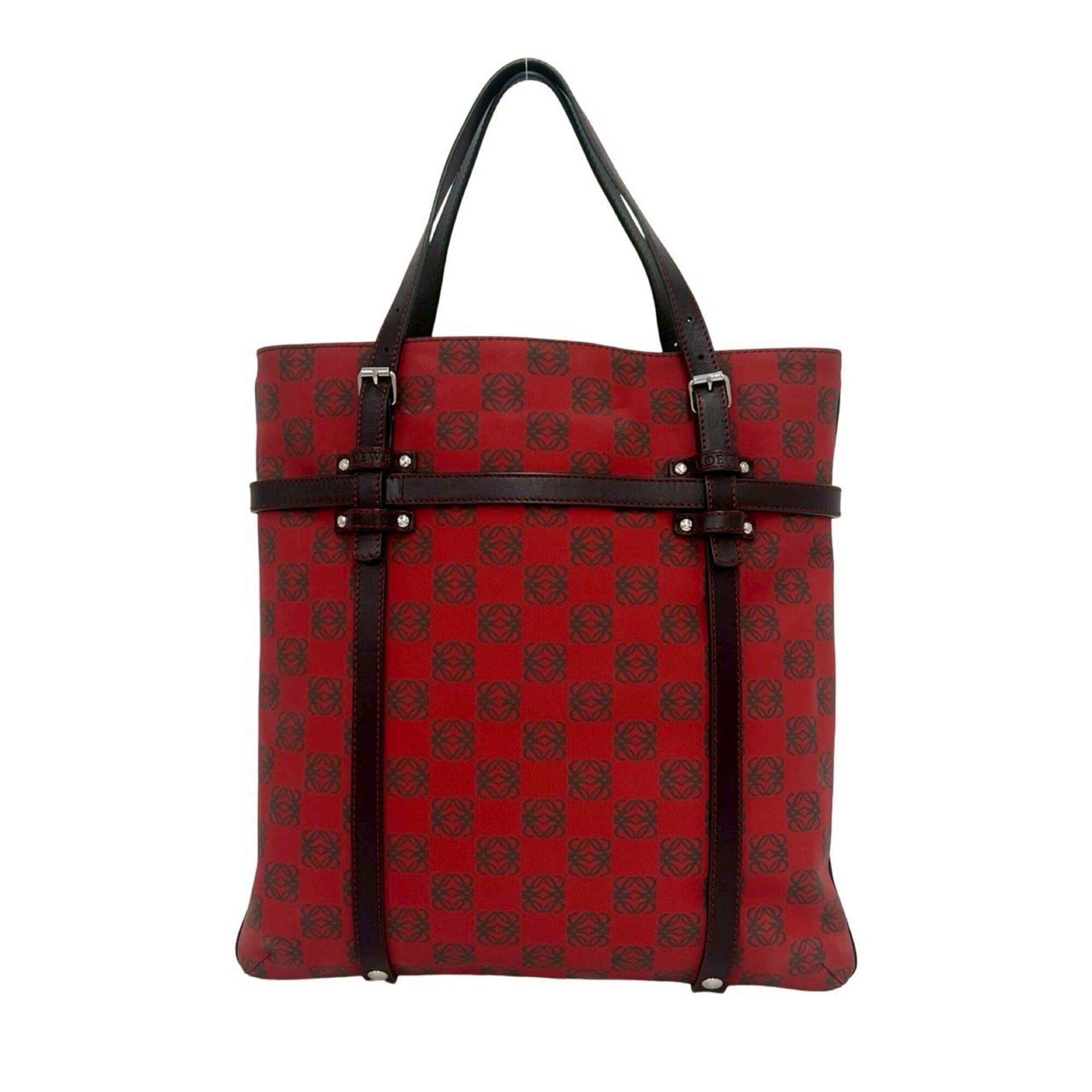 Loewe LOEWE (Loewe) Anagram Logo All-Over Print Leather Handbag Mini Tote Bag Business Red Brown 77472 Size ONE SIZE - 3 Thumbnail
