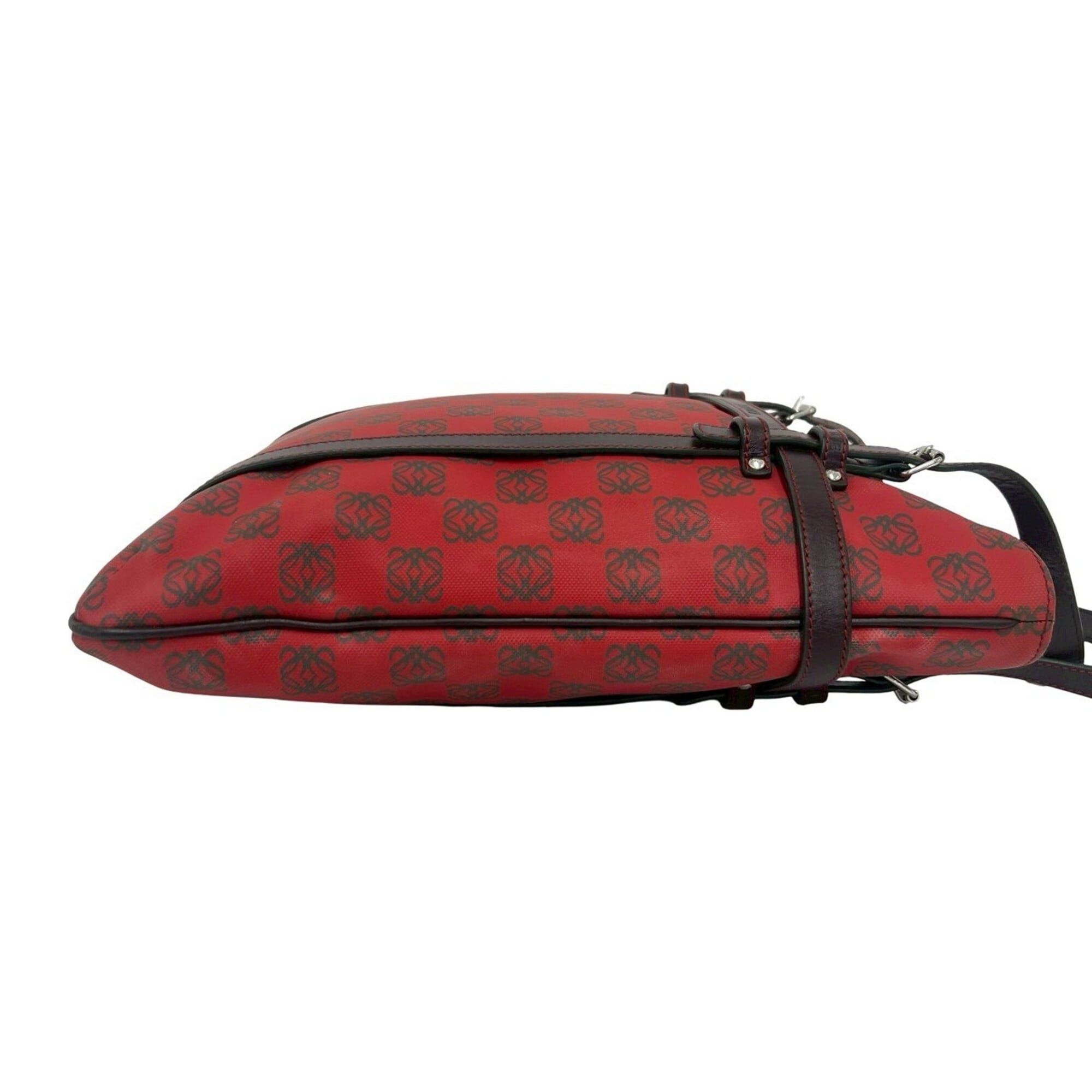 Loewe LOEWE (Loewe) Anagram Logo All-Over Print Leather Handbag Mini Tote Bag Business Red Brown 77472 Size ONE SIZE - 6 Thumbnail