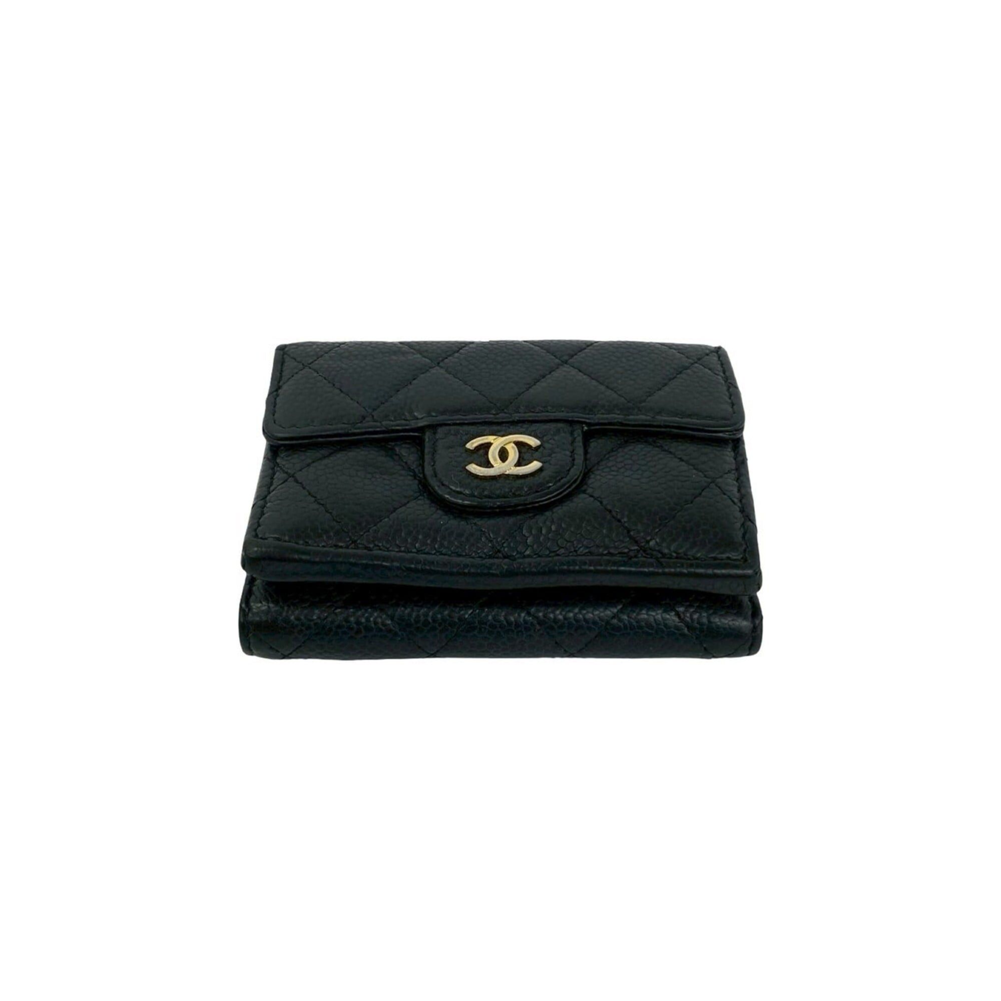 Chanel CHANEL Matelassé Coco Mark Caviar Leather Tri-fold Wallet Mini Black 21047 Size ONE SIZE - 6 Thumbnail