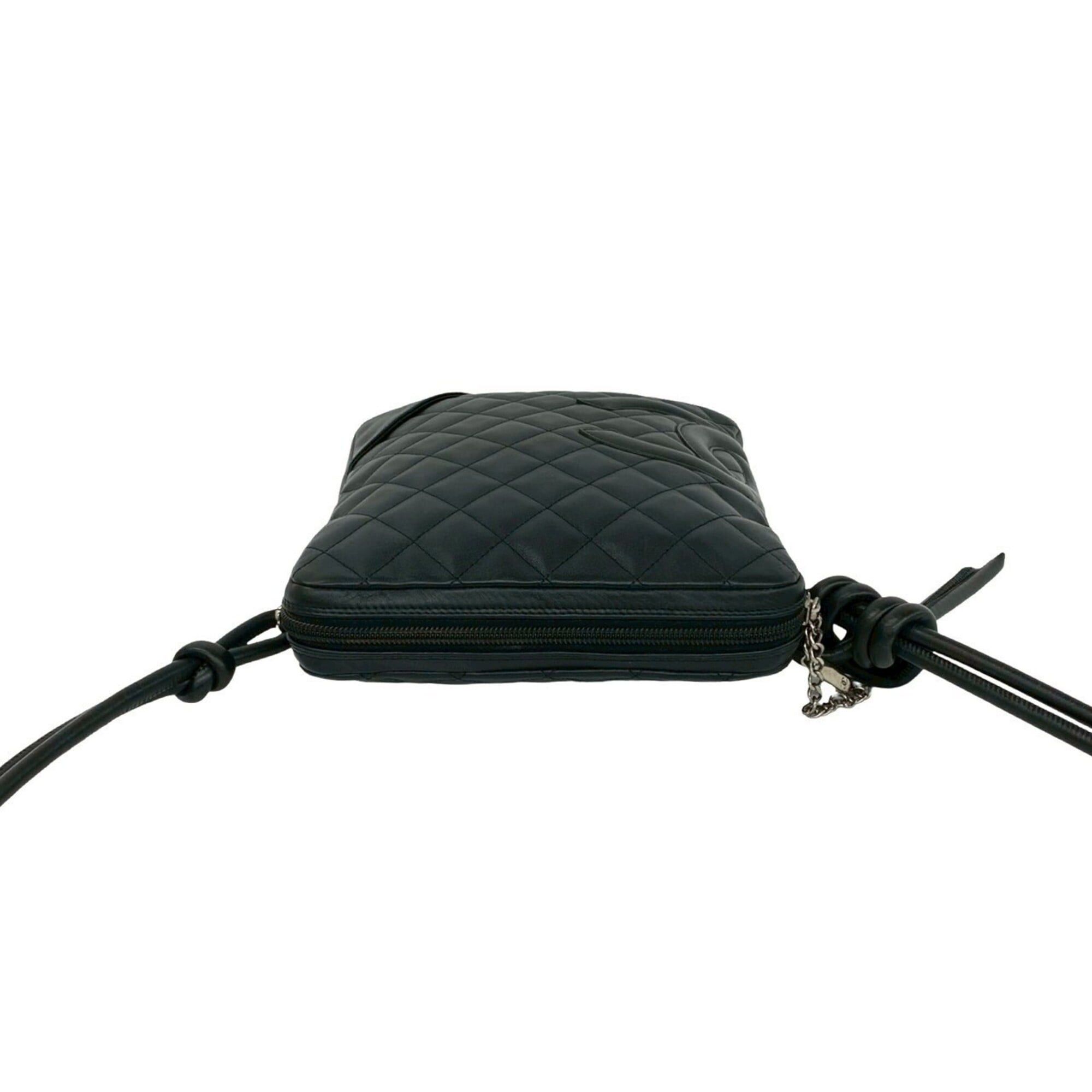 Chanel CHANEL Vintage Cambon Line Coco Mark Leather Mini Shoulder Bag Black 236-7 Size ONE SIZE - 4 Thumbnail