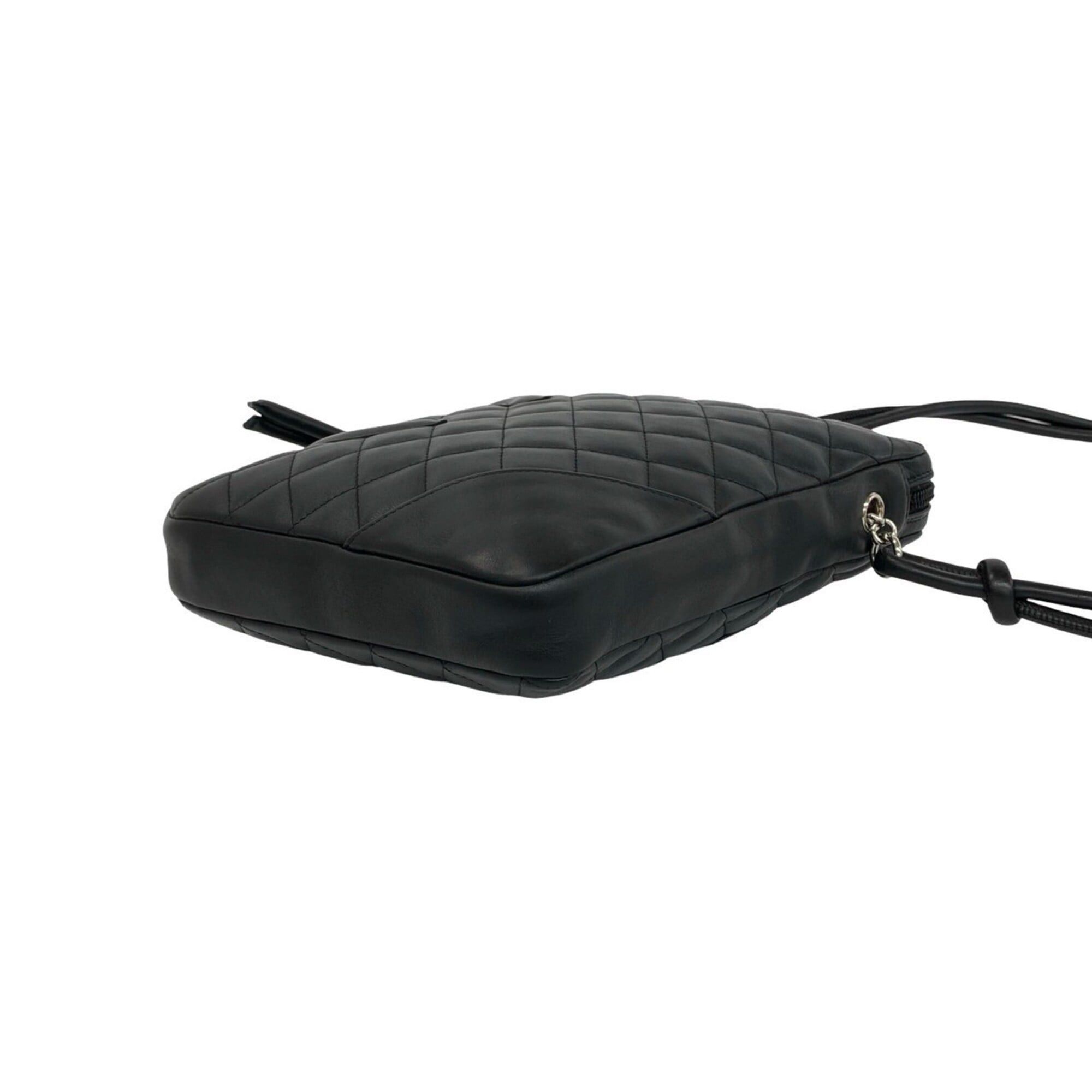 Chanel CHANEL Vintage Cambon Line Coco Mark Leather Mini Shoulder Bag Black 236-7 Size ONE SIZE - 8 Thumbnail