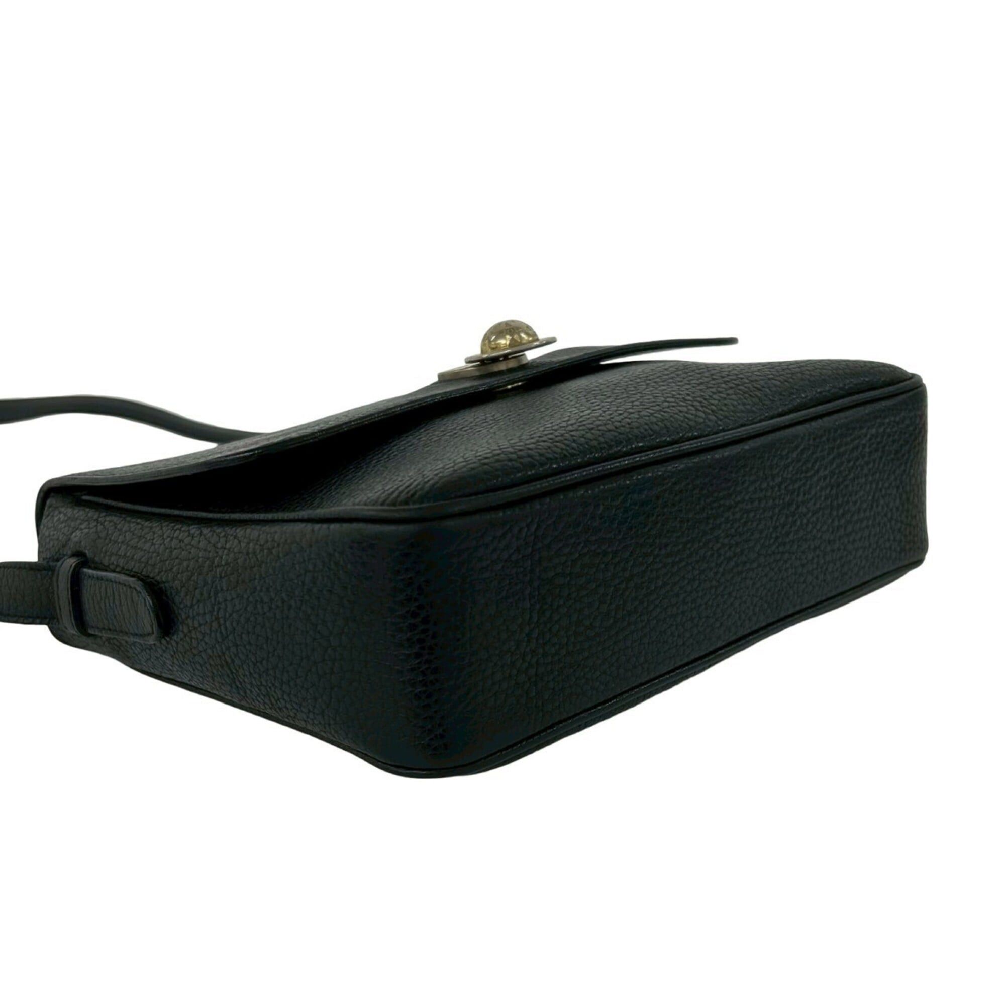 Celine CELINE Vintage Starball Hardware Leather Shoulder Bag Pouch Sacoche Black 195-6 Size ONE SIZE - 7 Thumbnail