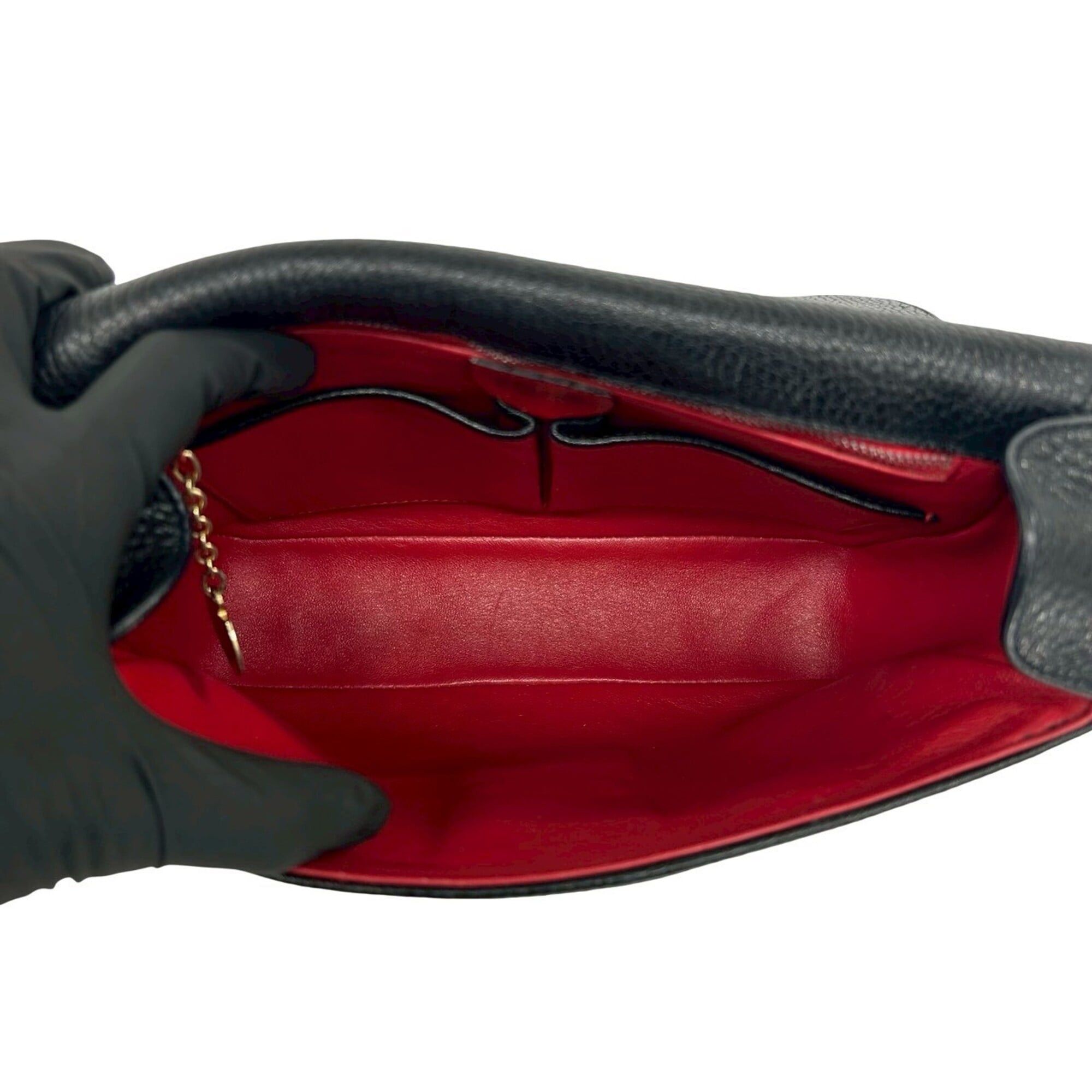 Celine CELINE Vintage Starball Hardware Leather Shoulder Bag Pouch Sacoche Black 195-6 Size ONE SIZE - 9 Thumbnail
