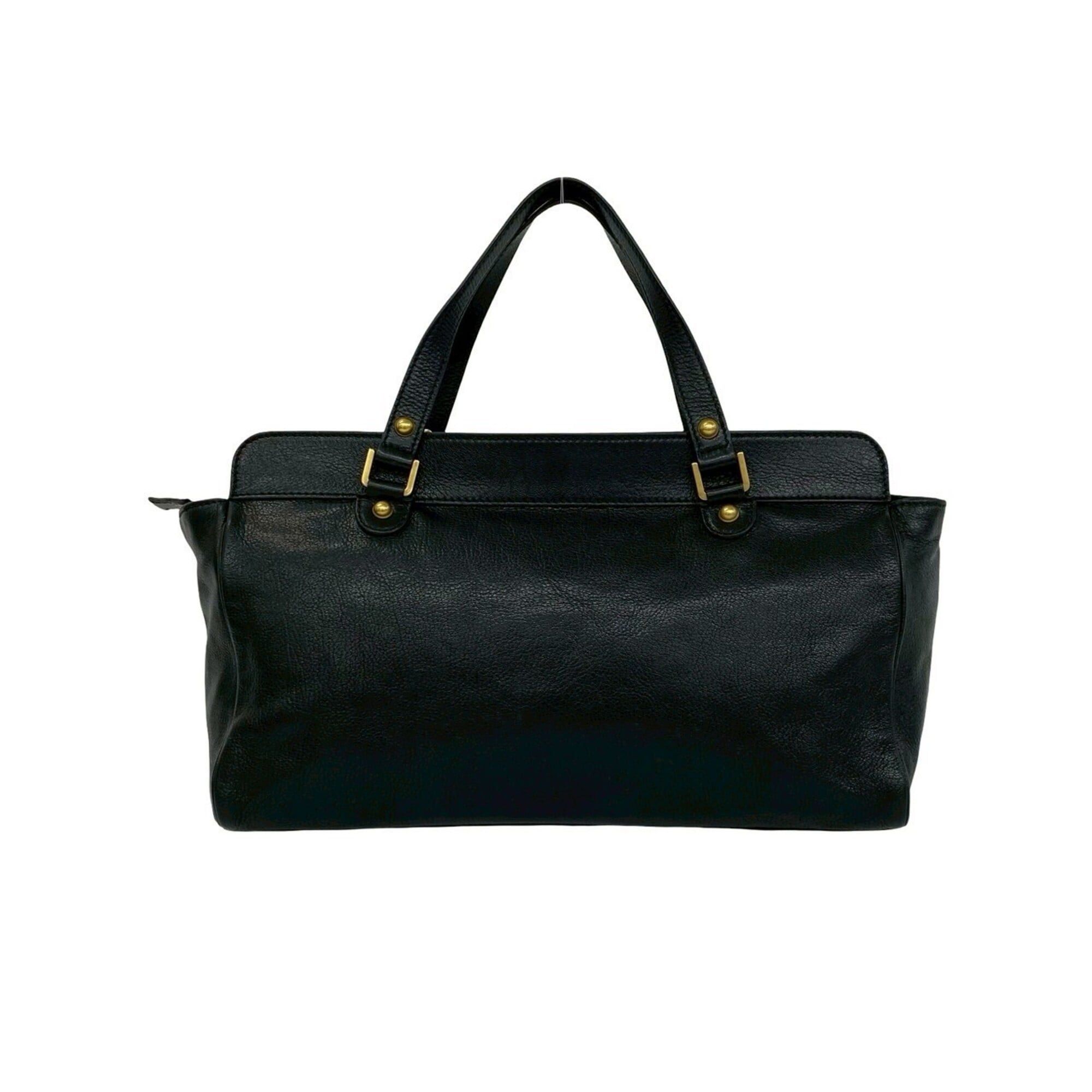 Gucci GUCCI Interlocking G Studded Leather Handbag Mini Tote Bag Boston Black 71610 Size ONE SIZE - 3 Thumbnail