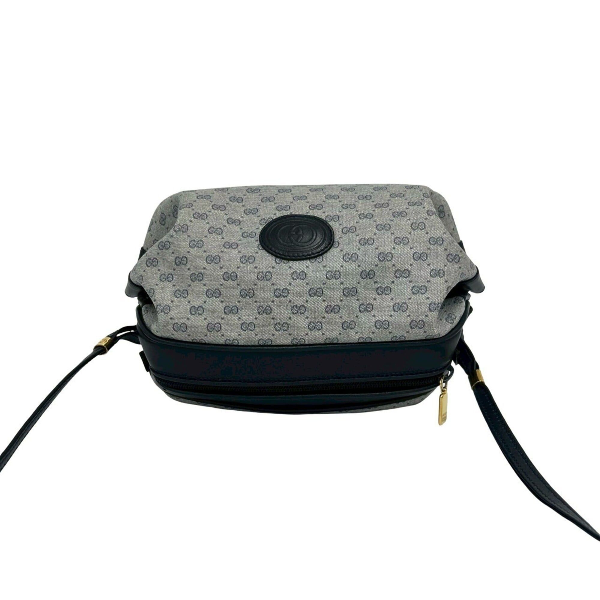 Gucci GUCCI Vintage Old Gucci Micro GG Logo Hardware Leather Mini Shoulder Bag Pouch Navy 41439 Size ONE SIZE - 4 Thumbnail