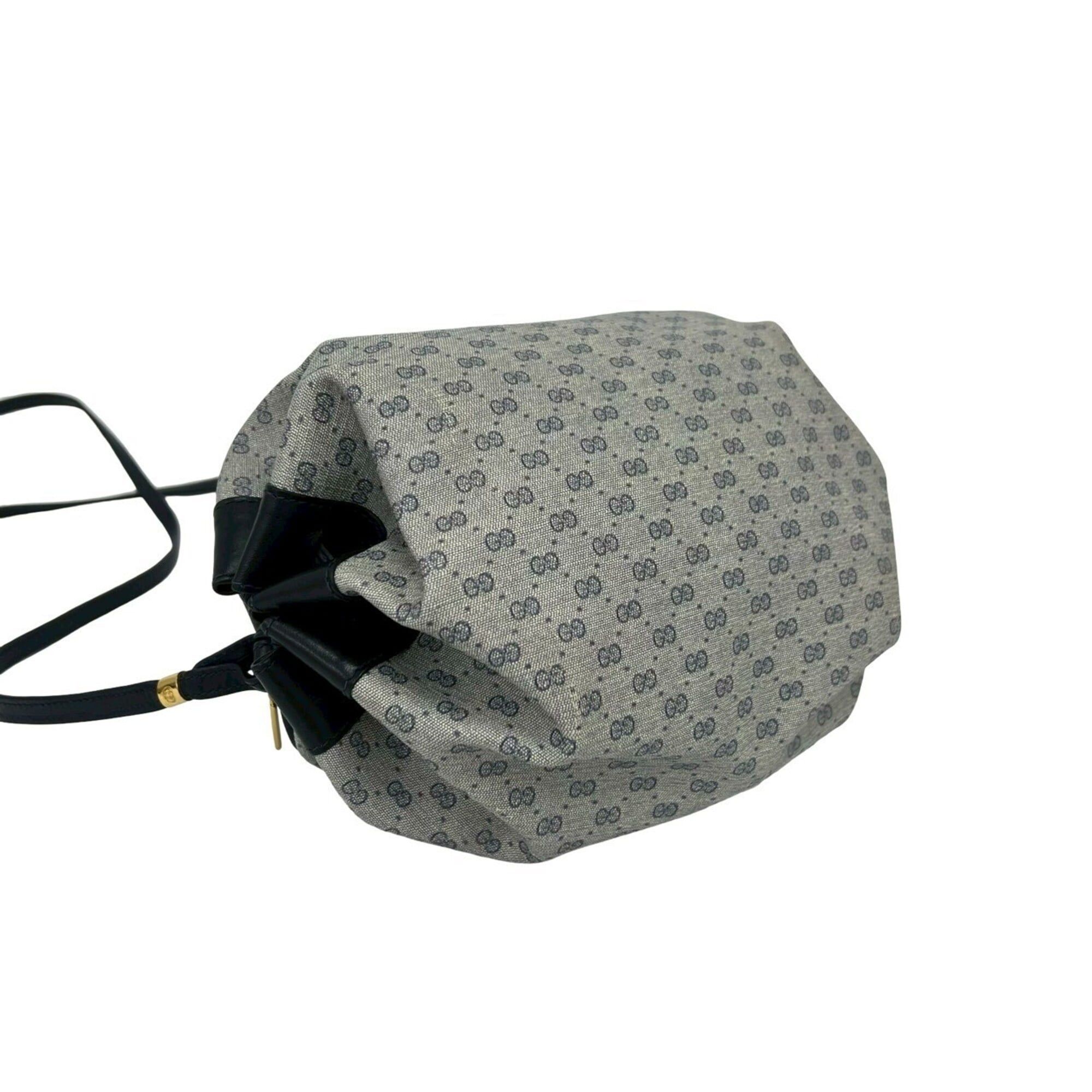 Gucci GUCCI Vintage Old Gucci Micro GG Logo Hardware Leather Mini Shoulder Bag Pouch Navy 41439 Size ONE SIZE - 7 Thumbnail
