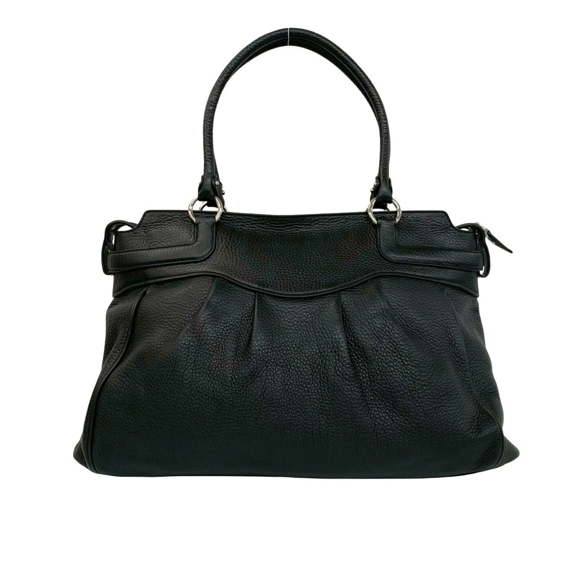 Salvatore Ferragamo Salvatore Ferragamo Gancini hardware leather tote bag/handbag, black, 93117 Size ONE SIZE - 3 Thumbnail