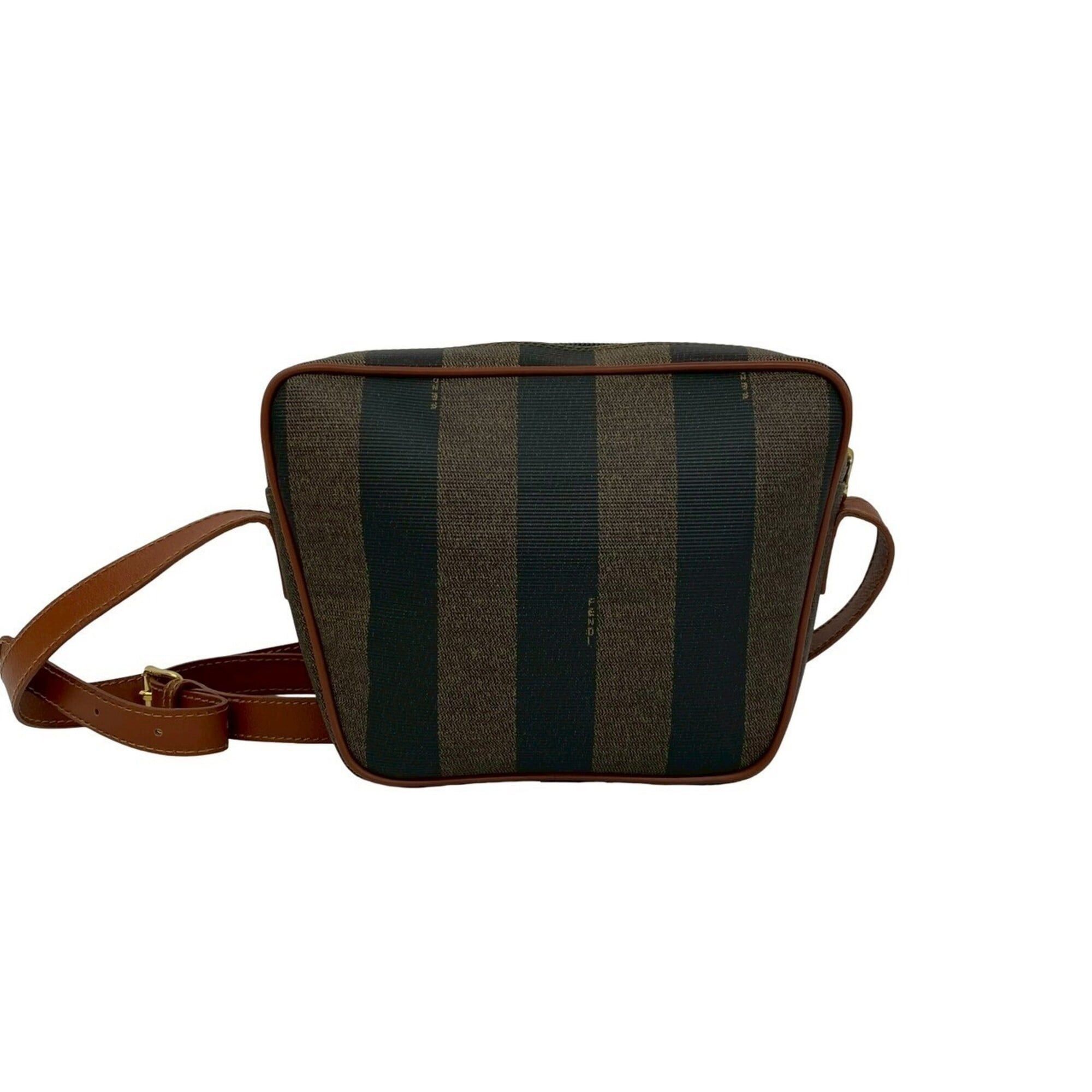Fendi FENDI Pequin Pattern FF Logo Leather Shoulder Bag/Pouch/Sacoche - Khaki, Black, Brown 19878 Size ONE SIZE - 3 Thumbnail