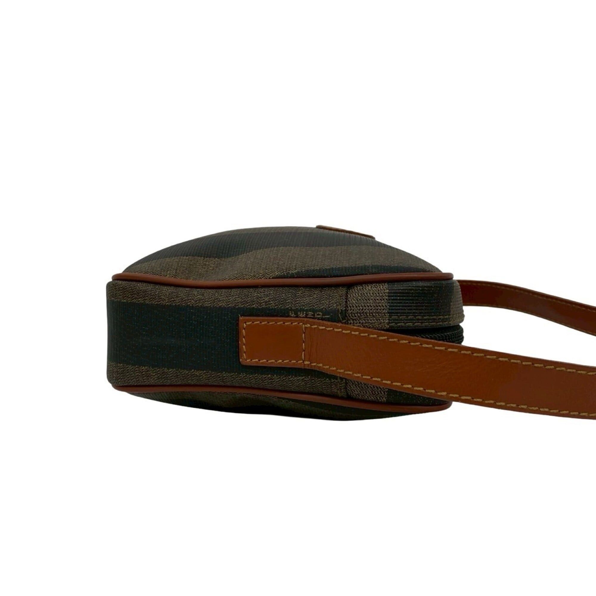 Fendi FENDI Pequin Pattern FF Logo Leather Shoulder Bag/Pouch/Sacoche - Khaki, Black, Brown 19878 Size ONE SIZE - 6 Thumbnail