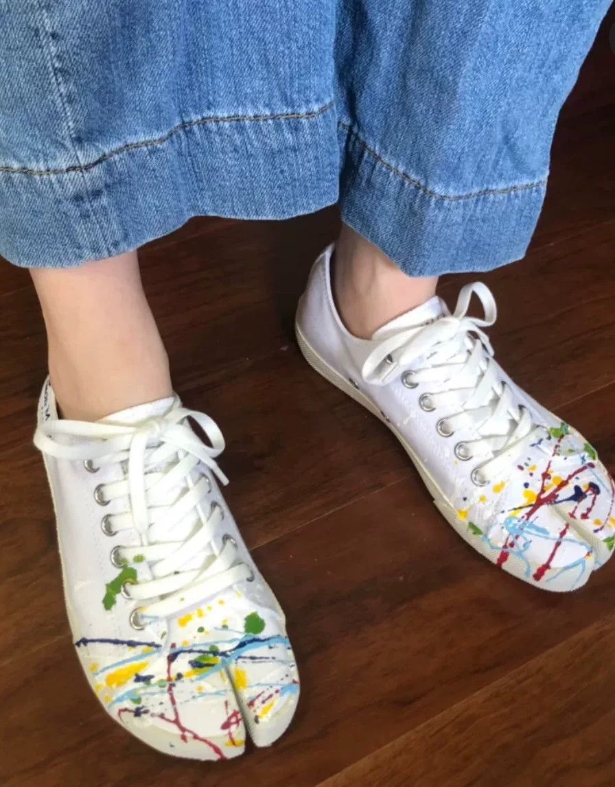 Maison Margiela Maison Margiela Tabi Splatter Canvas Shoes Size US 6 / IT 36 - 9 Thumbnail