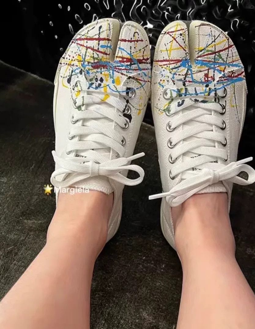 Maison Margiela Maison Margiela Tabi Splatter Canvas Shoes Size US 6 / IT 36 - 7 Thumbnail