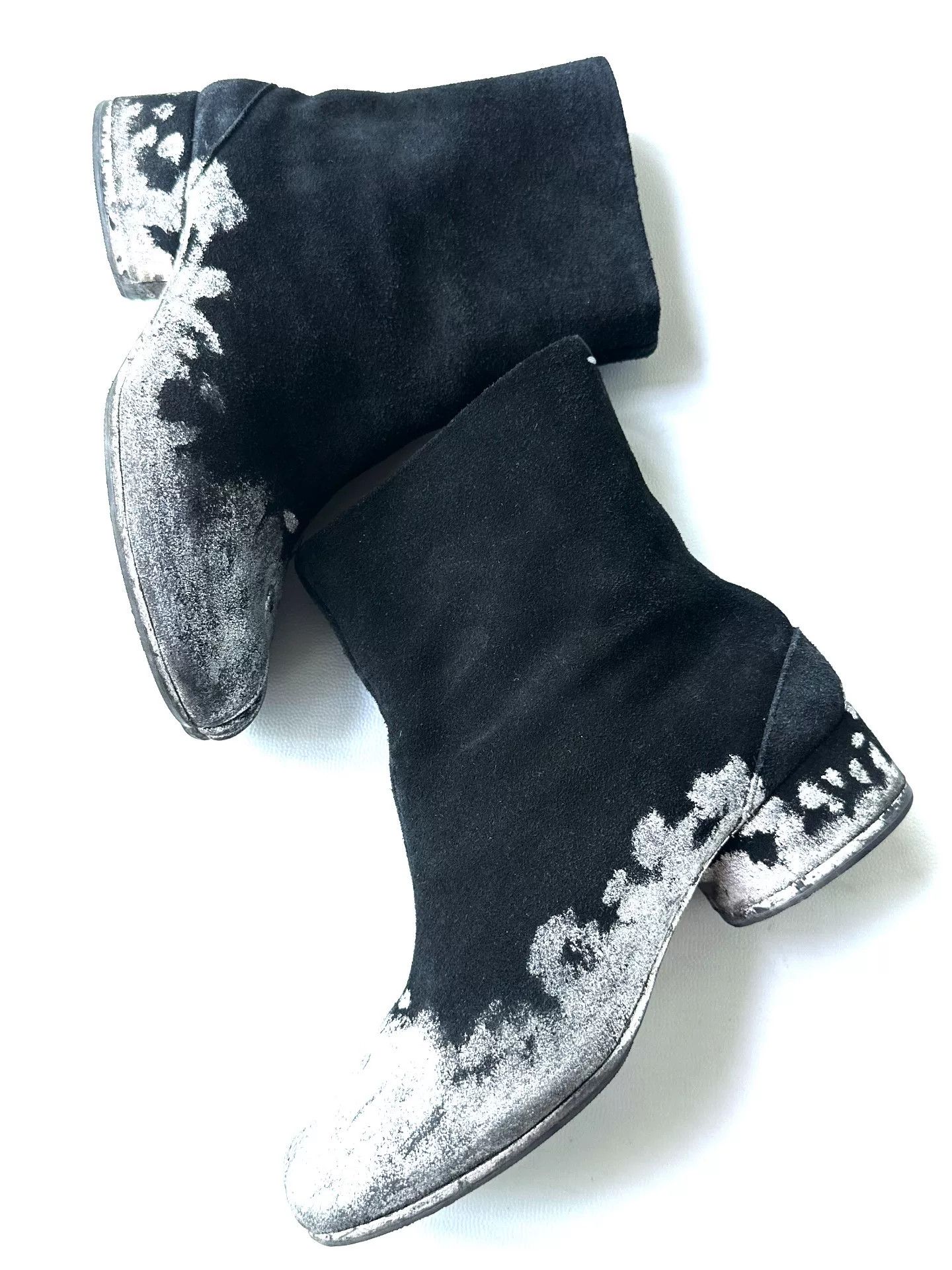 Maison Margiela Maison Margiela Silver Splatter Tabi Boots Size US 4 / IT 34 - 2 Thumbnail