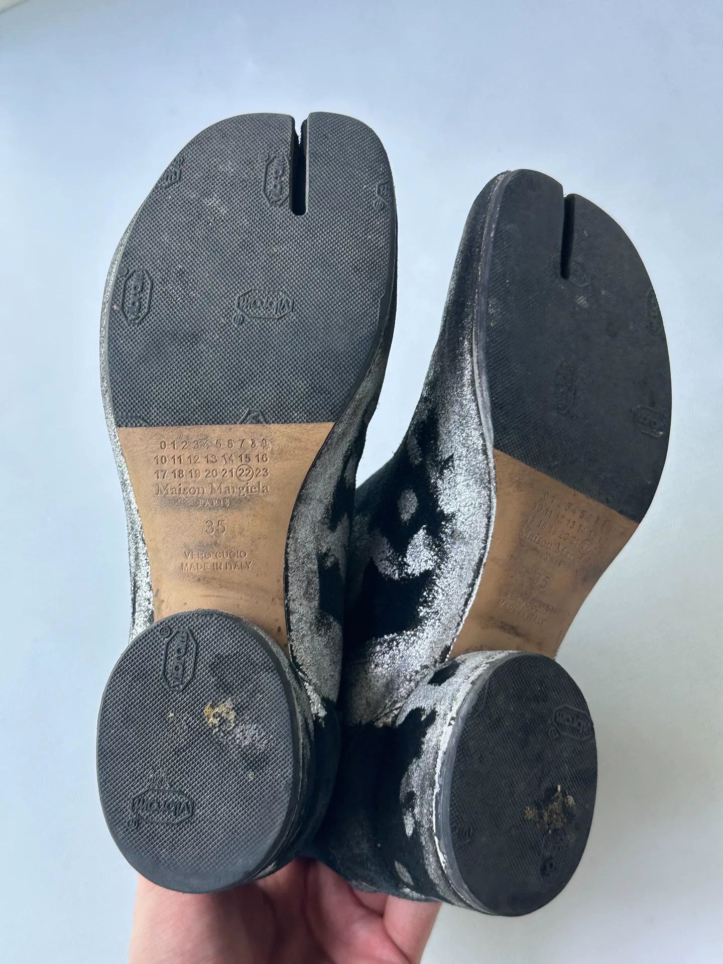 Maison Margiela Maison Margiela Silver Splatter Tabi Boots Size US 4 / IT 34 - 3 Thumbnail