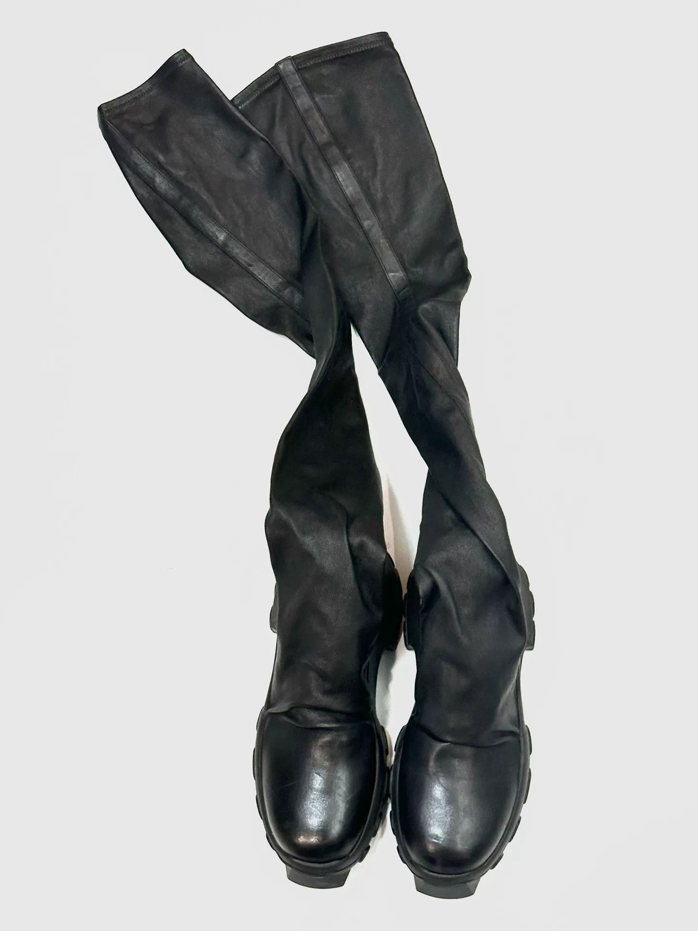 Rick Owens Rick Owens Black Octopus Sole Over-Knee Boots Size US 5 / IT 35 - 2 Thumbnail